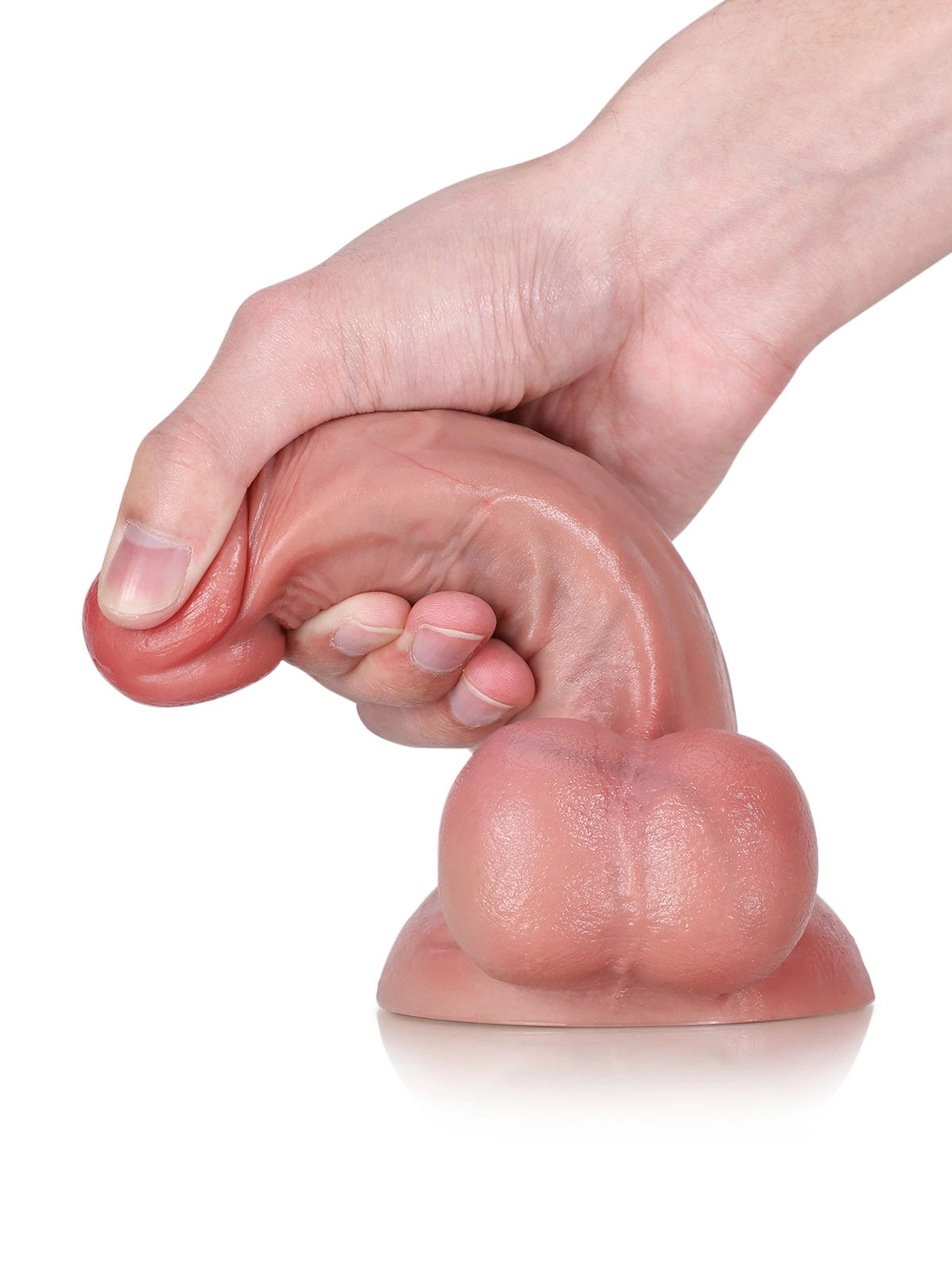 Aron | Kompakter realistischer Dildo mit vollen Hoden | 17 cm