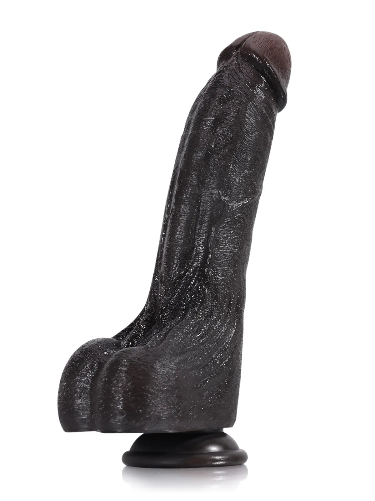 Aurel | Schwarzer gebogener Dildo mit biegbarem Metallkern | 24 cm