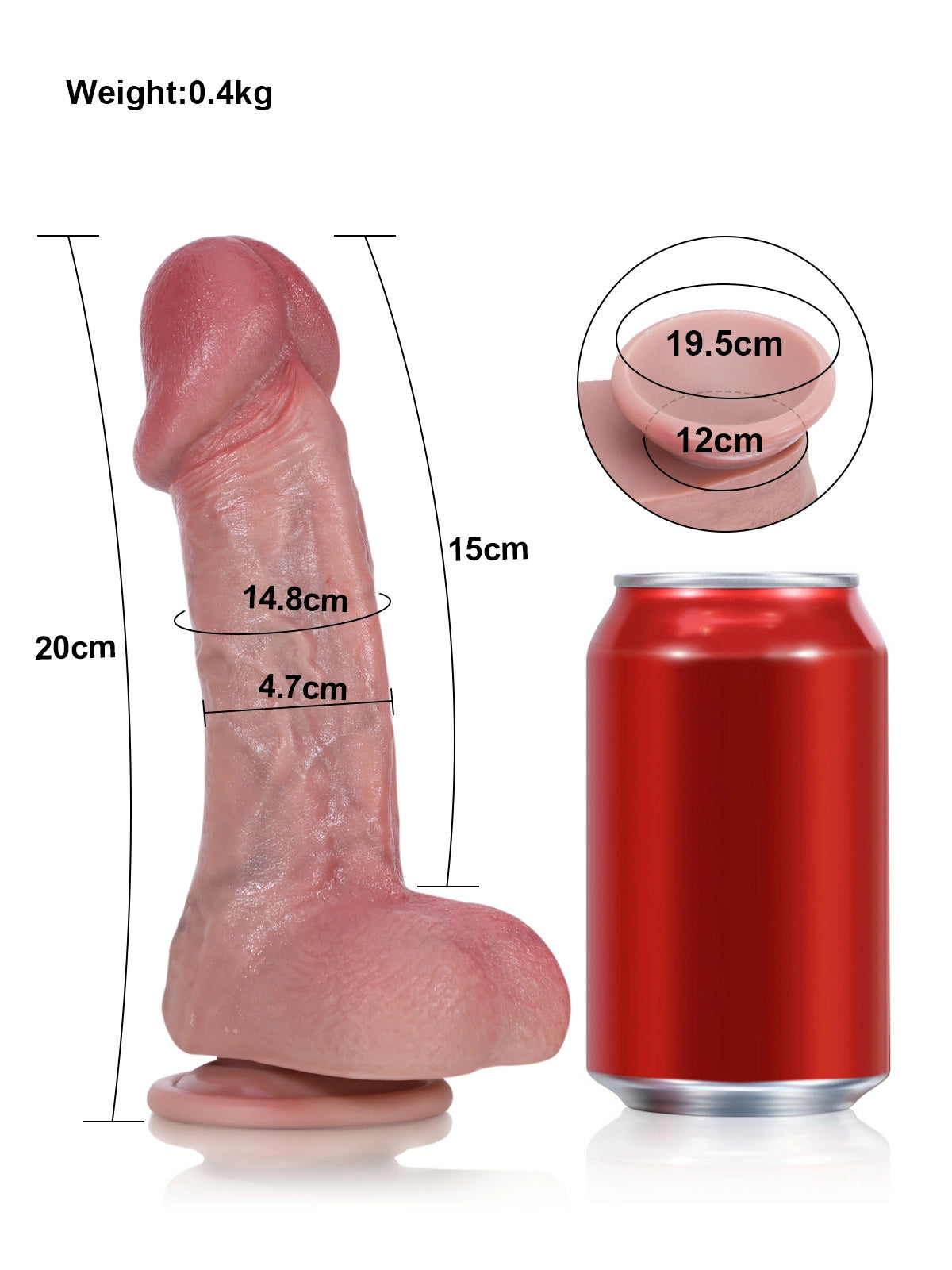 Elian | Realistischer Dildo mit fest geformter Krümmung | 20 cm