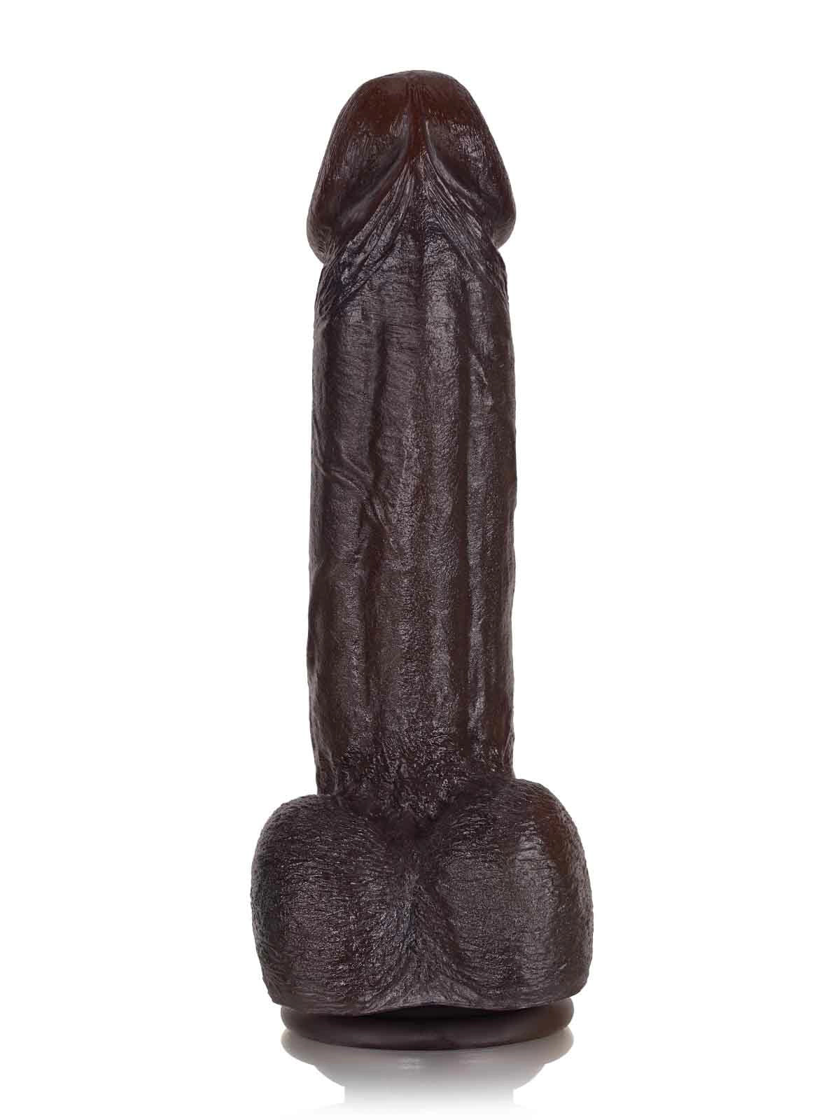 Elias | Schwarzer realistischer Dildo mit biegbarem Metallkern | 21 cm