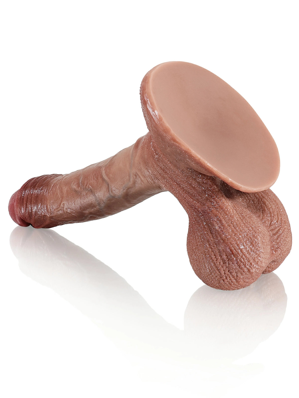 Elio | Brauner realistischer Dildo mit greifbaren Hoden | 24.5 cm