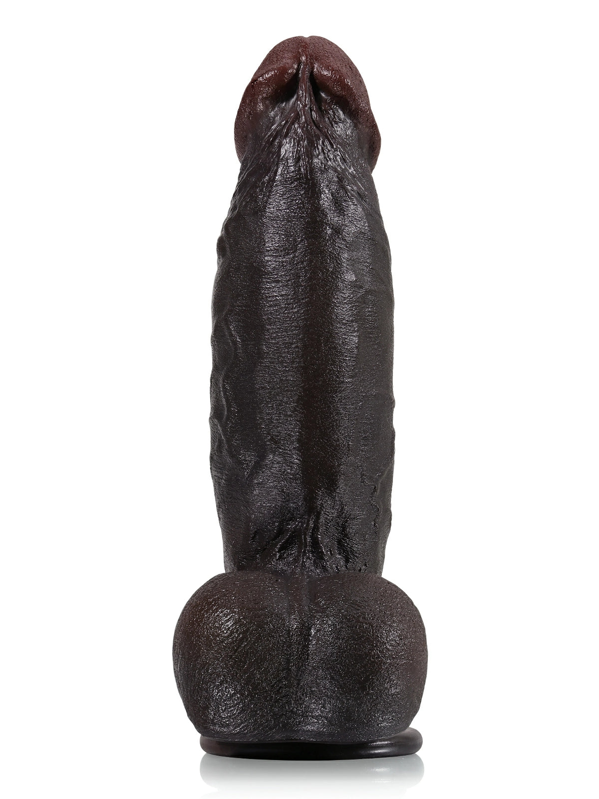 Fabio | Schwarzer realistischer Dildo mit dickem Schaft und erhabenen Adern | 21.8 cm