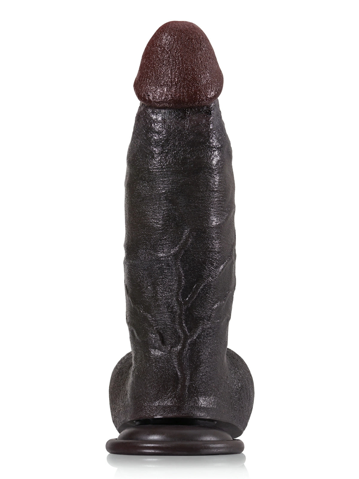 Fabio | Schwarzer realistischer Dildo mit dickem Schaft und erhabenen Adern | 21.8 cm