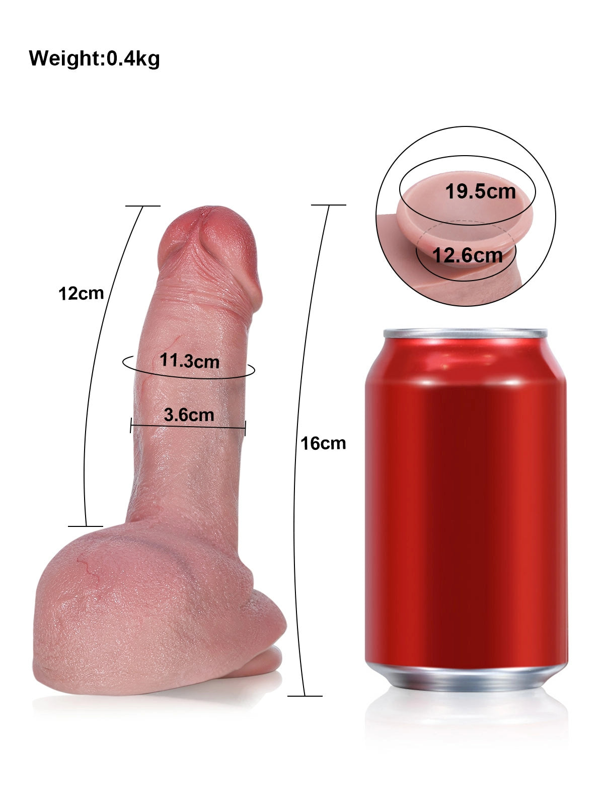 Julian | Kompakter realistischer Dildo für Einsteiger mit Saugnapf | 16 cm