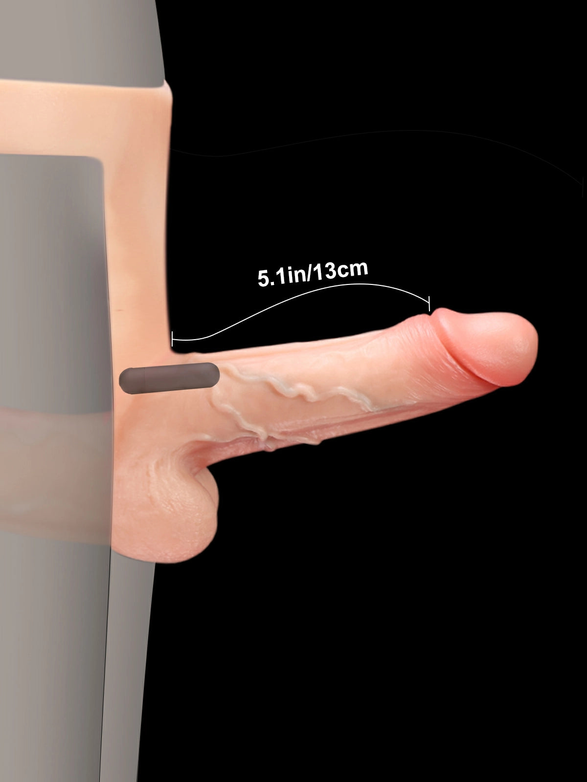 Kilian | Doppelter Umschnalldildo mit elastischem Gurt | 15.5 und 17.8 cm