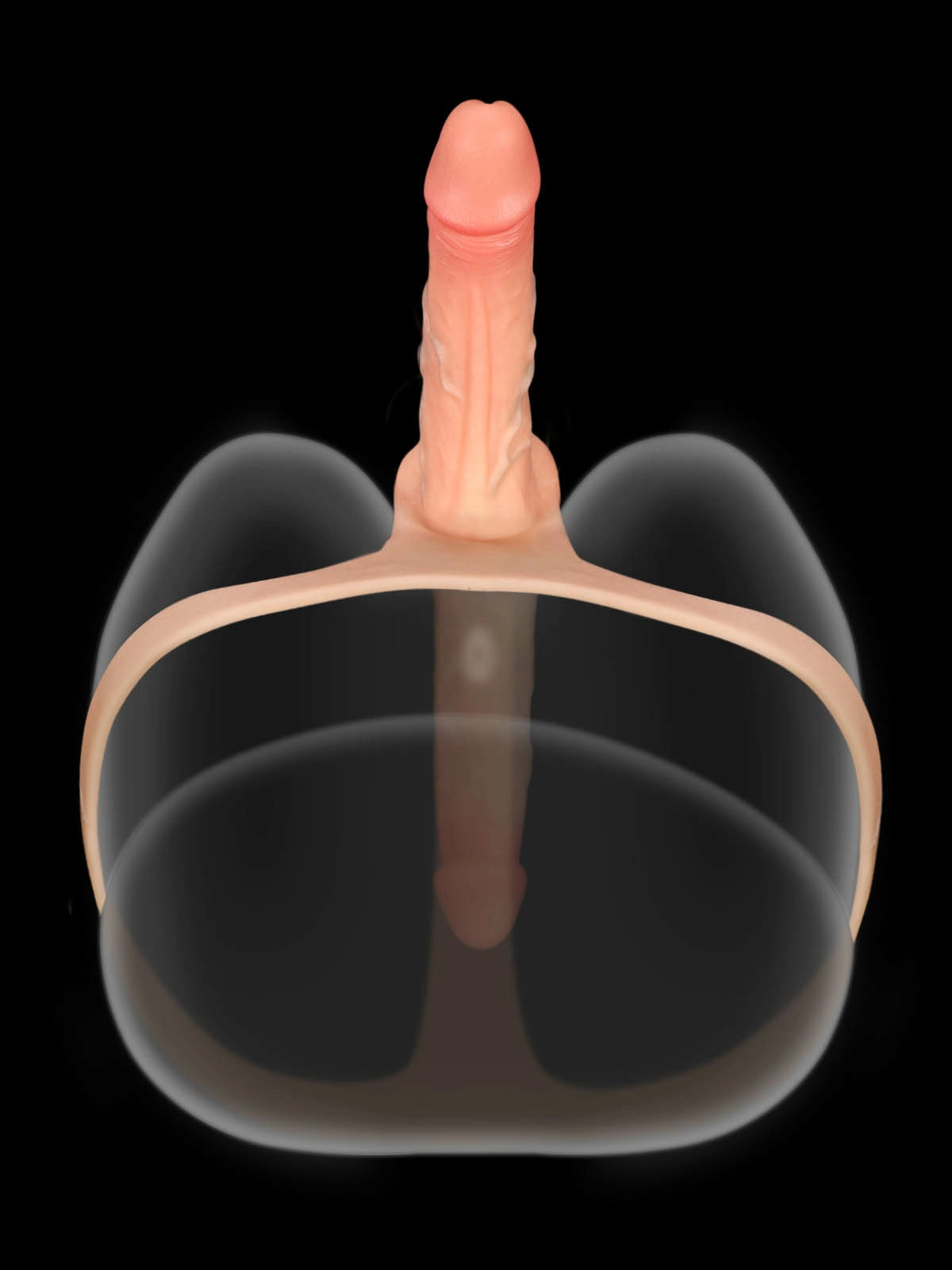 Kilian | Doppelter Umschnalldildo mit elastischem Gurt | 15.5 und 17.8 cm