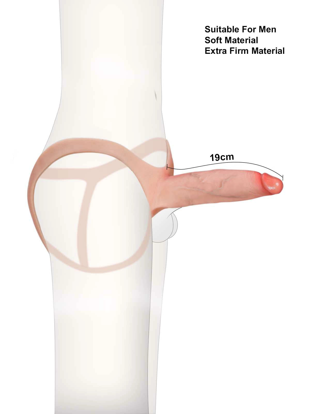 Leon | Hohler Umschnalldildo wahlweise weich oder fest | 19 cm