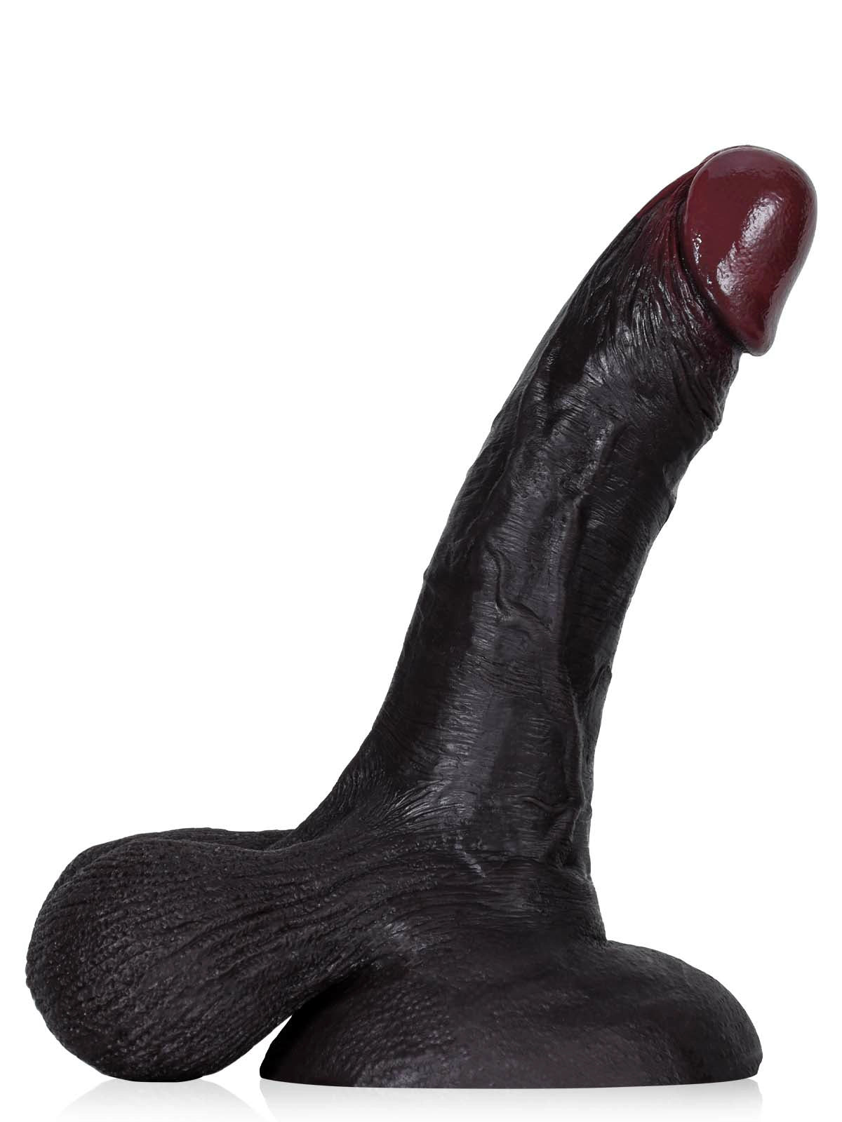 Lian | Schwarzer realistischer Dildo mit ausgeprägter Aderstruktur | 22 cm