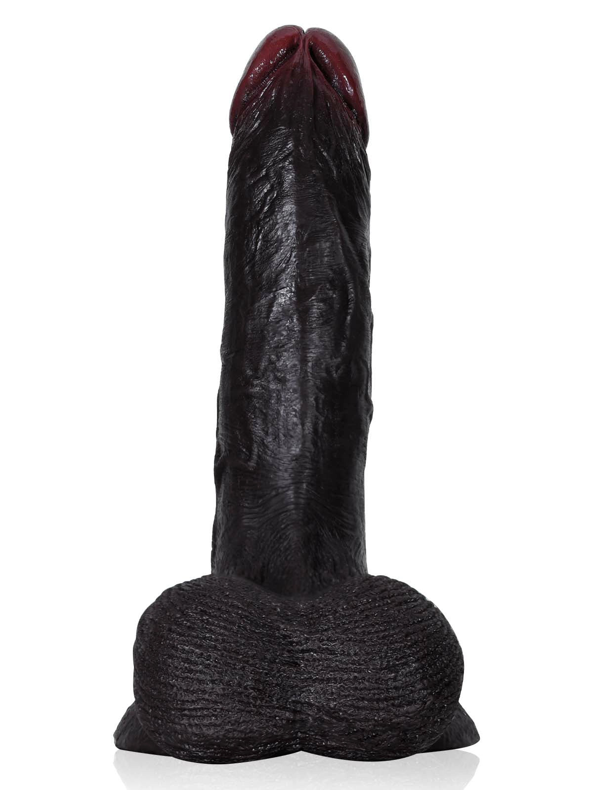 Lian | Schwarzer realistischer Dildo mit ausgeprägter Aderstruktur | 22 cm