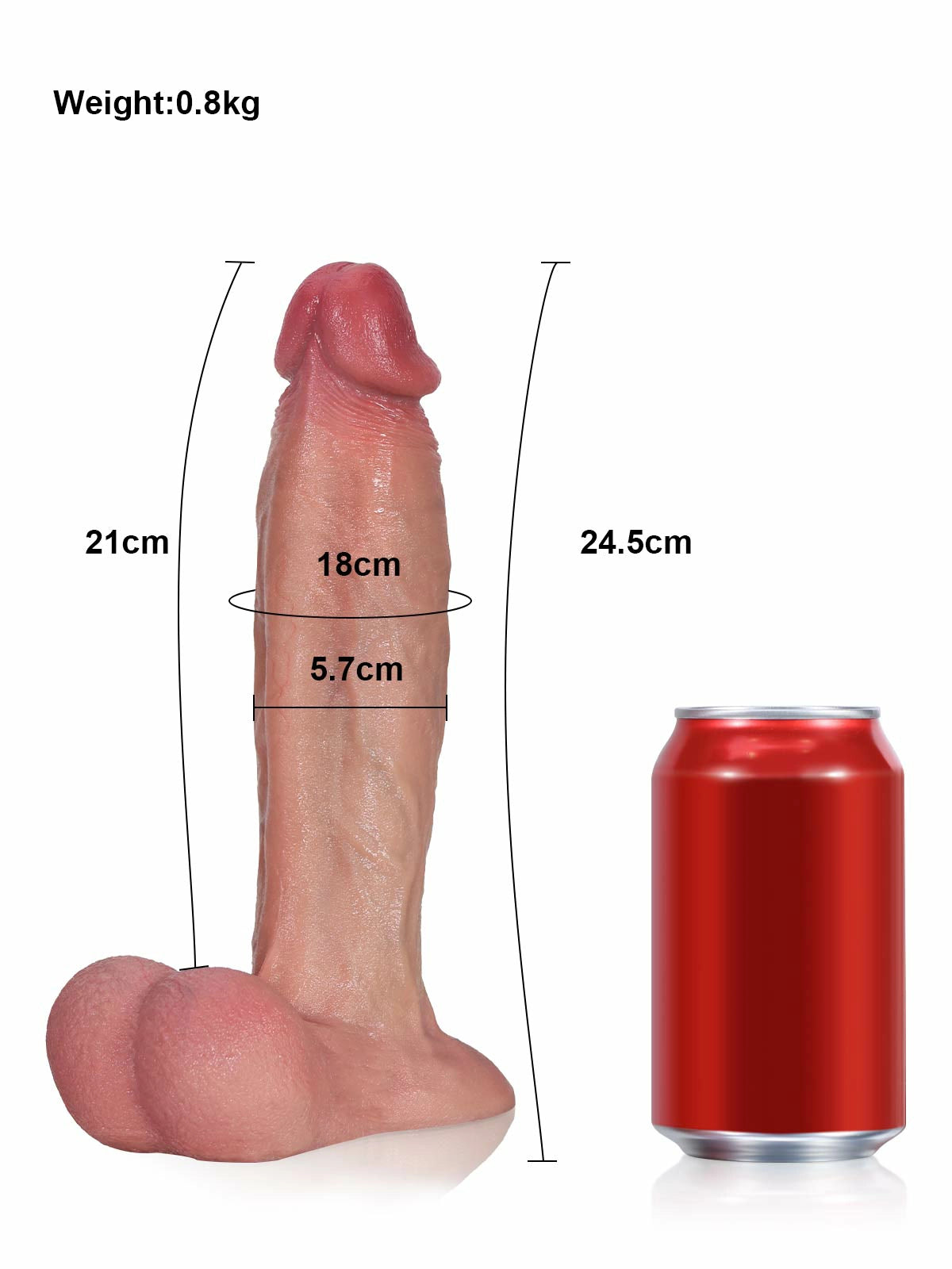 Lukas | Gebogener realistischer Dildo Vac-U-Lock-kompatibel | 24.5 cm