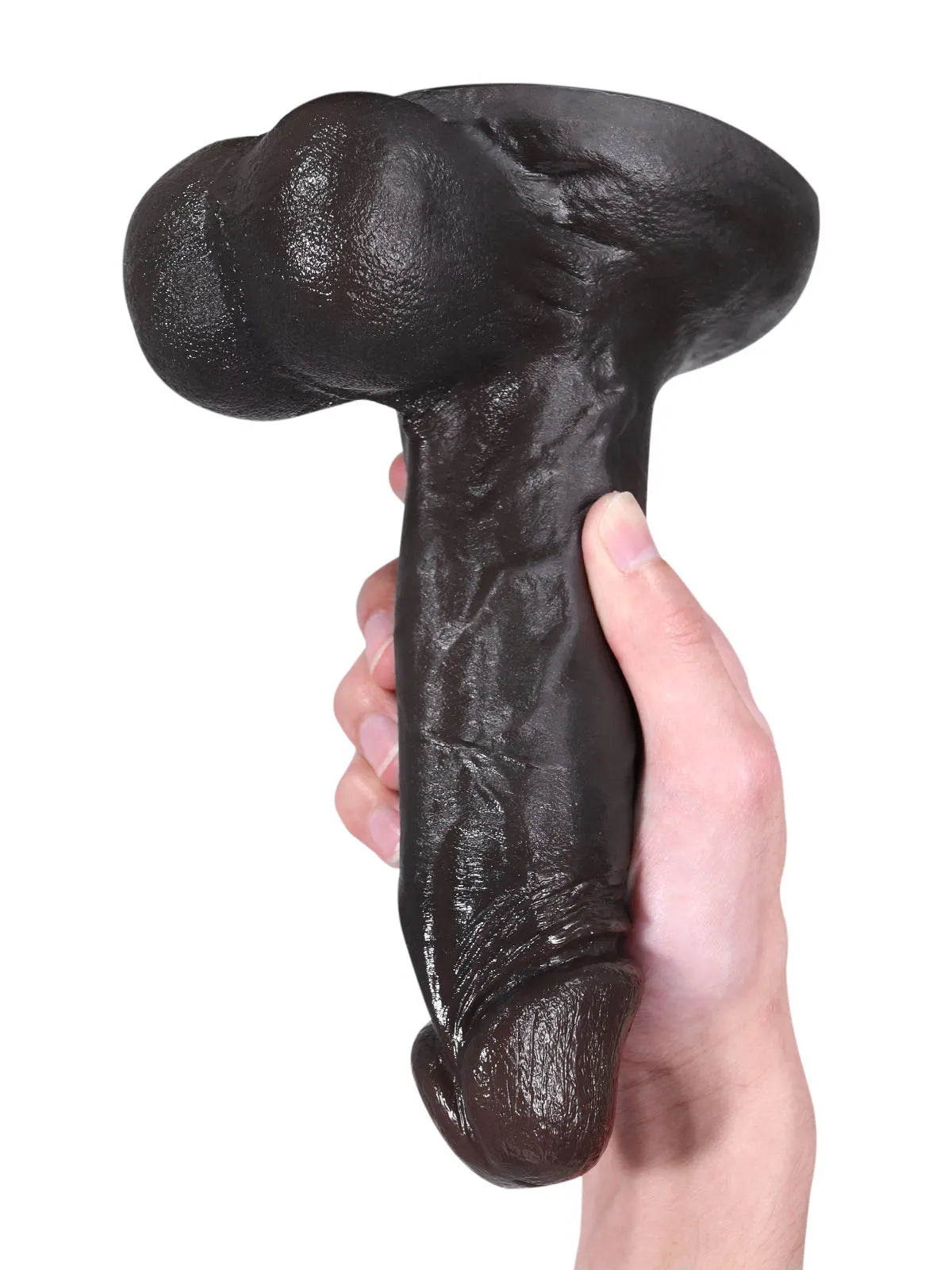 Matthias | Schwarzer realistischer Dildo mit vollen Hoden | 21 cm