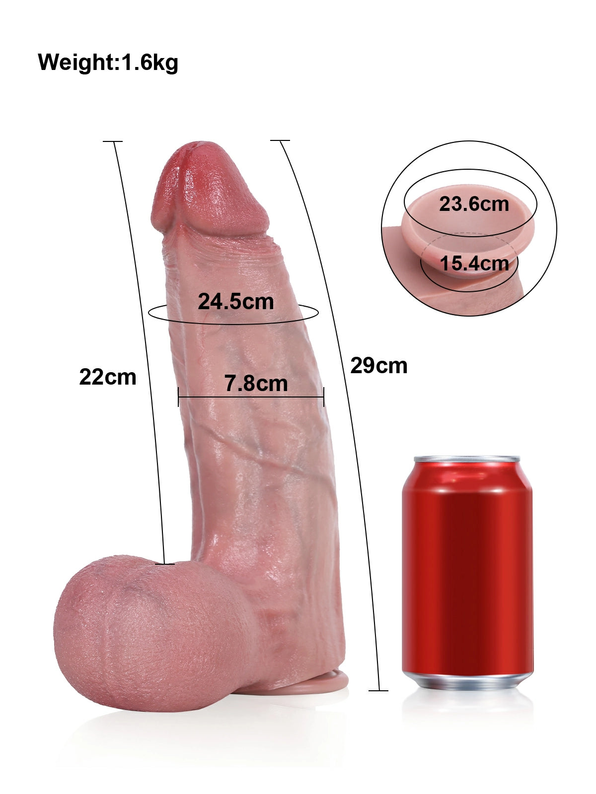 Milo | Hautfarbener realistischer Dildo mit dickem Schaft und erhabenen Venen | 29 cm