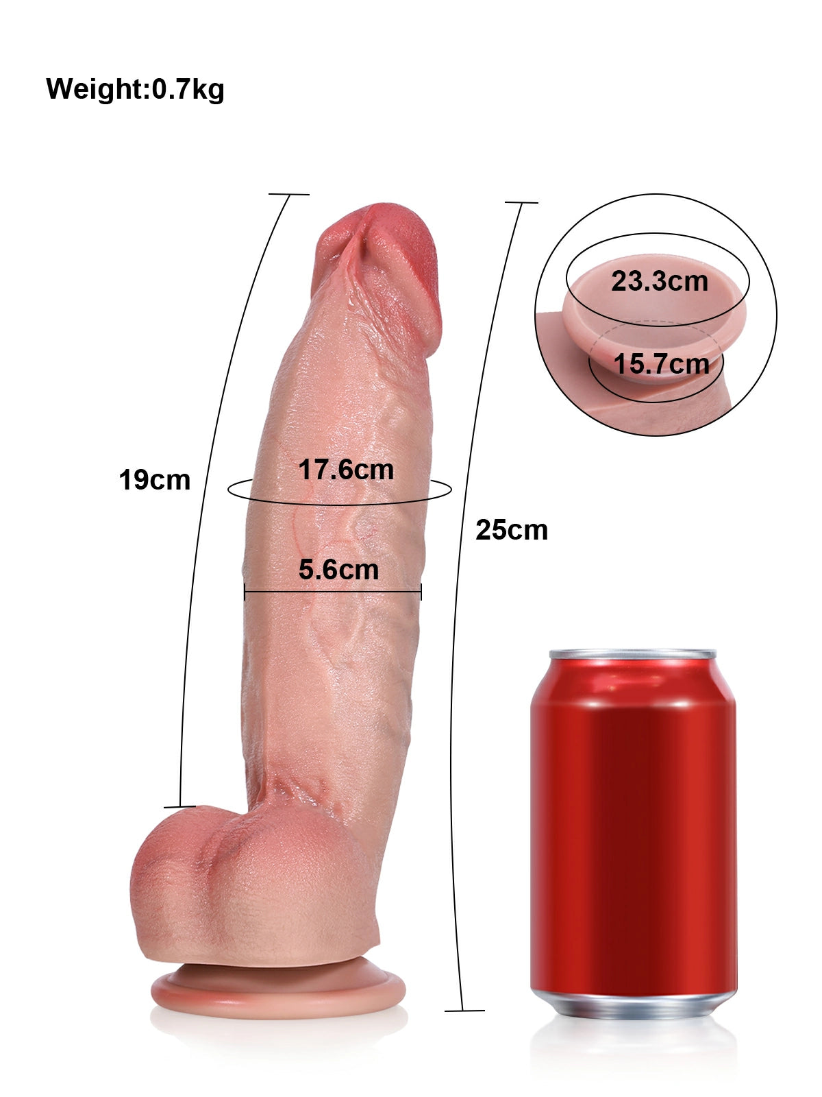 Nael | Realistischer Dildo mit progressiver Verdickung | 25 cm