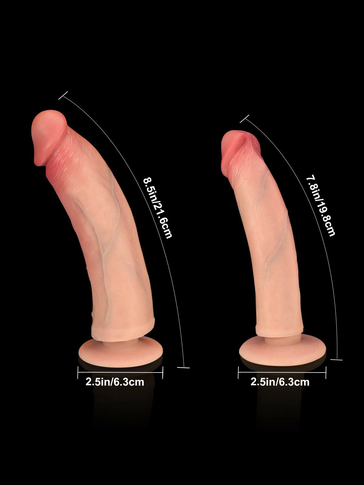 Nilo | Umschnalldildo-Set mit zwei wechselbaren Dildos | 19.8 und 21.6 cm