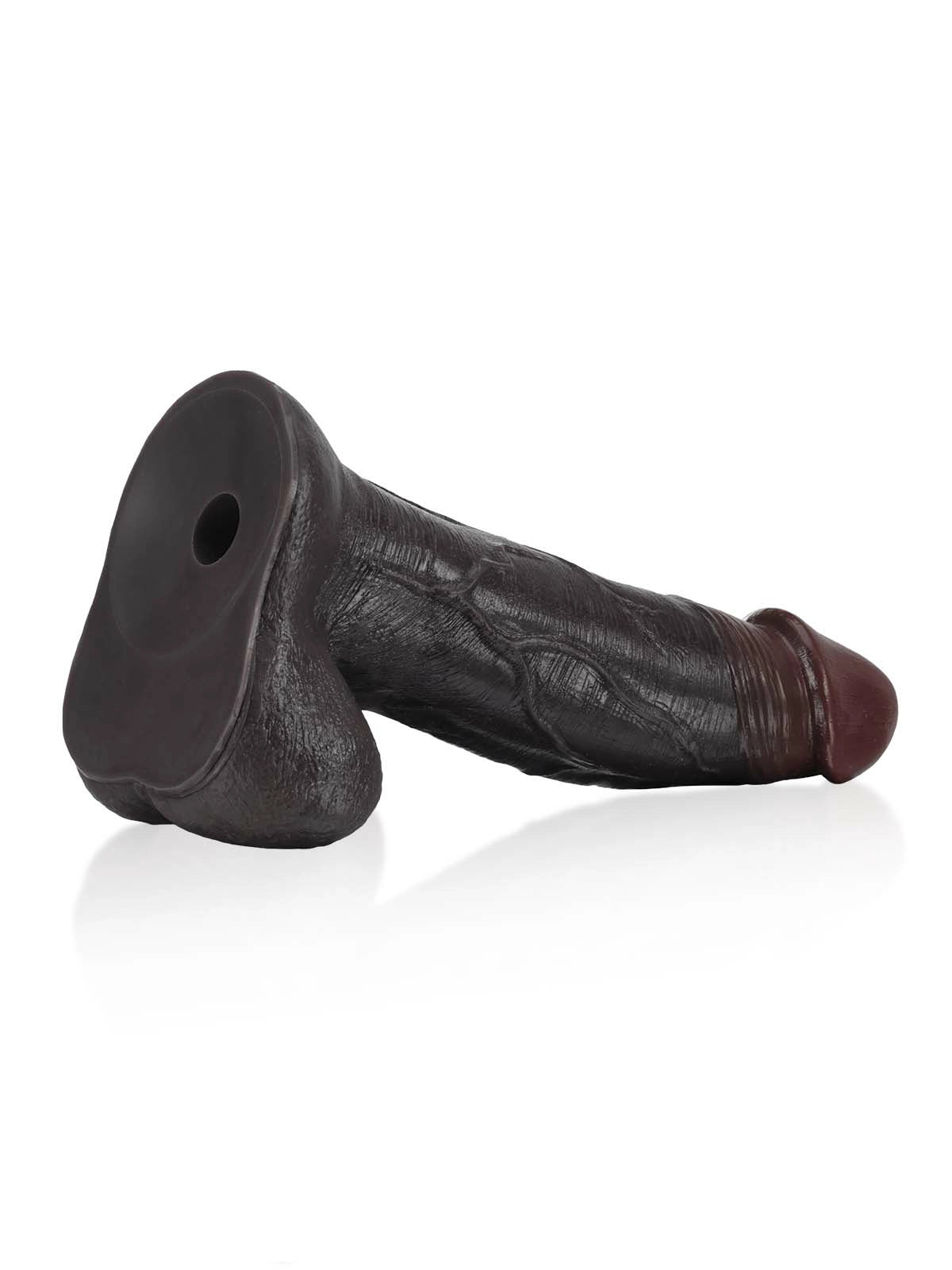 Noam | Schwarzer XL-Dildo mit Gleithaut Vac-U-Lock-kompatibel | 27.5 cm
