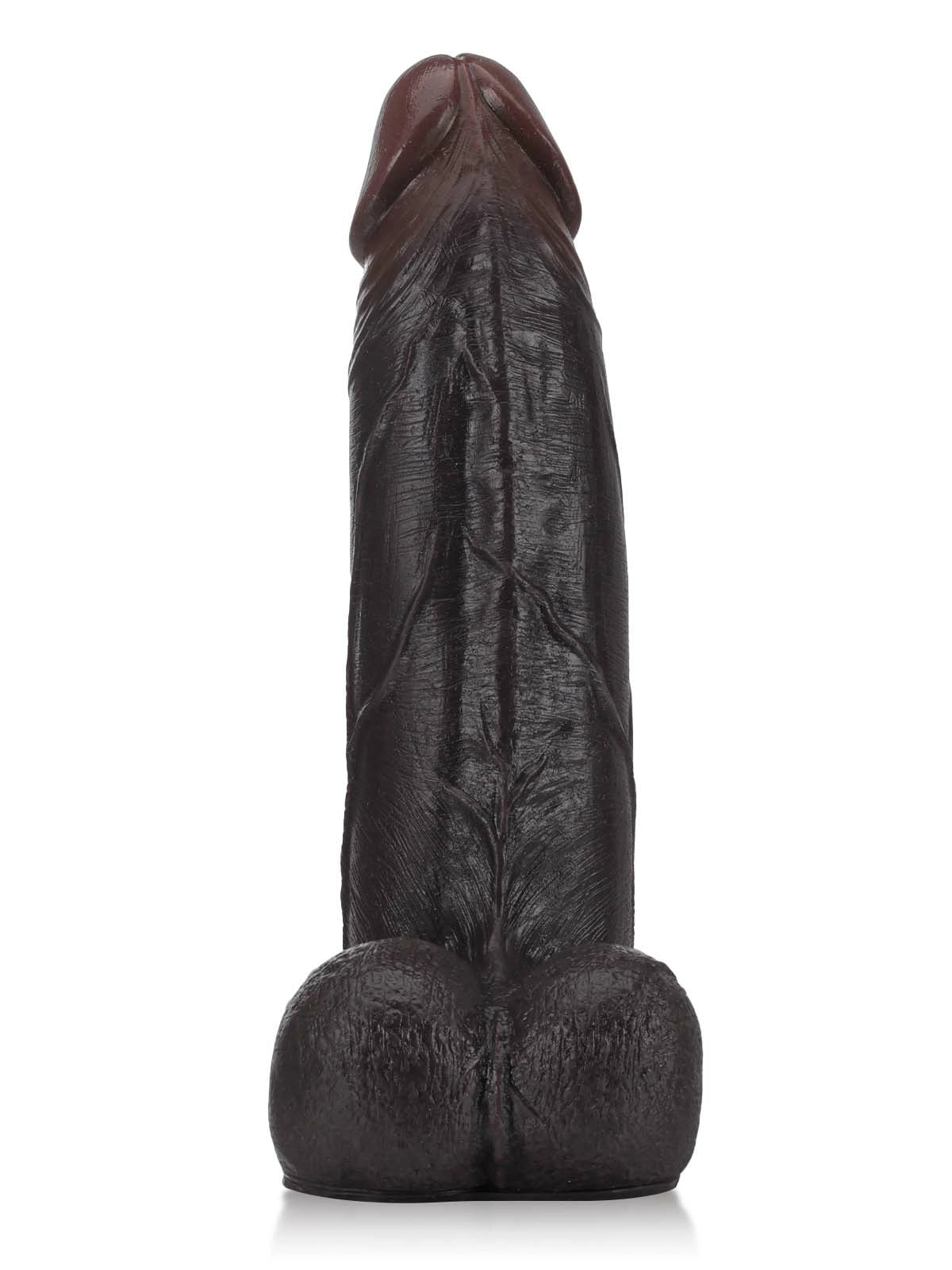 Noam | Schwarzer XL-Dildo mit Gleithaut Vac-U-Lock-kompatibel | 27.5 cm
