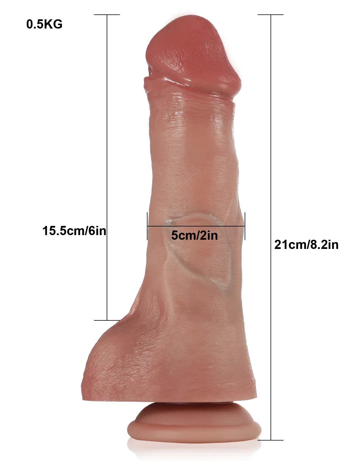Roman | Kompakter realistischer Dildo mit Stossfunktion und Heizung | 21 cm