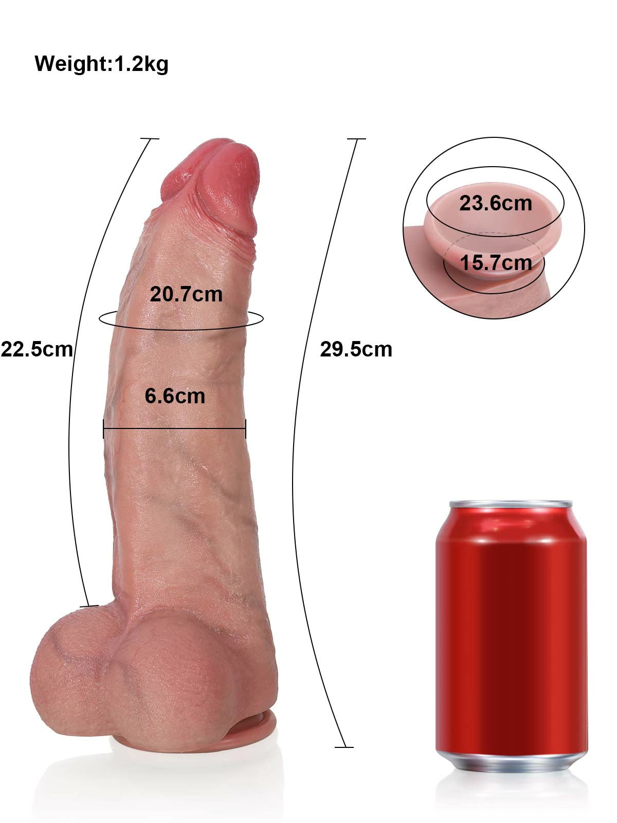 Simon | Dicker realistischer Dildo mit Saugnapf | 29.5 cm