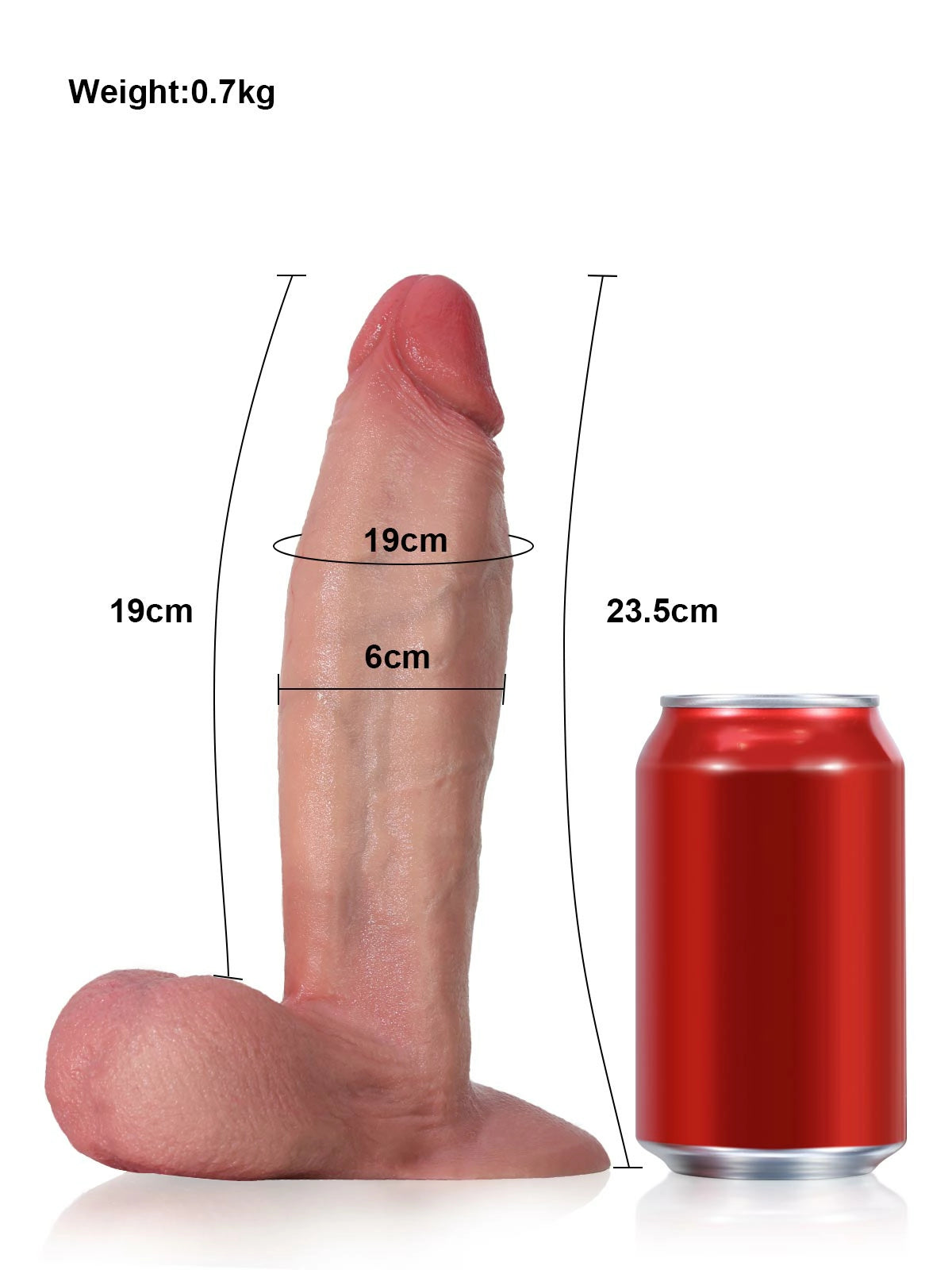 Yannick | Dicker realistischer Dildo Vac-U-Lock-kompatibel | 23.5 und 25.5 cm