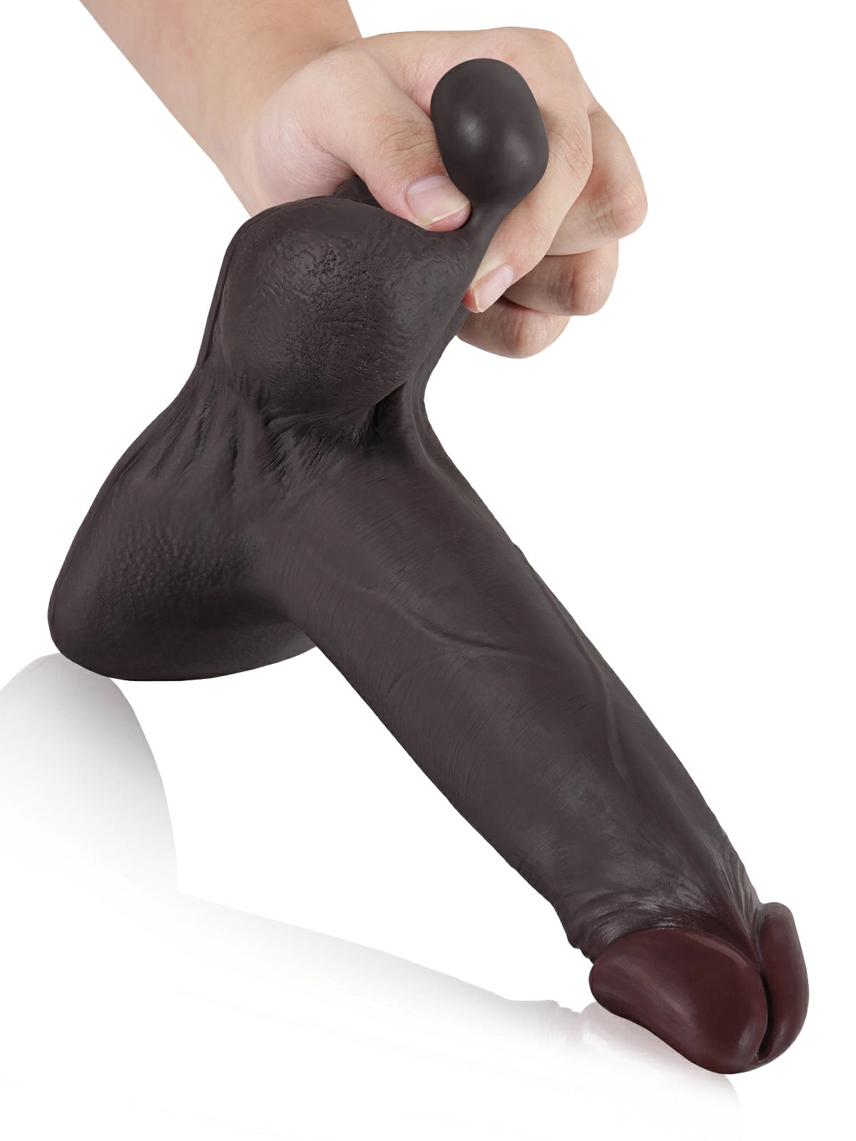 Amaro | Schwarzer realistischer Dildo mit Gleithaut Vac-U-Lock-kompatibel | 24 cm