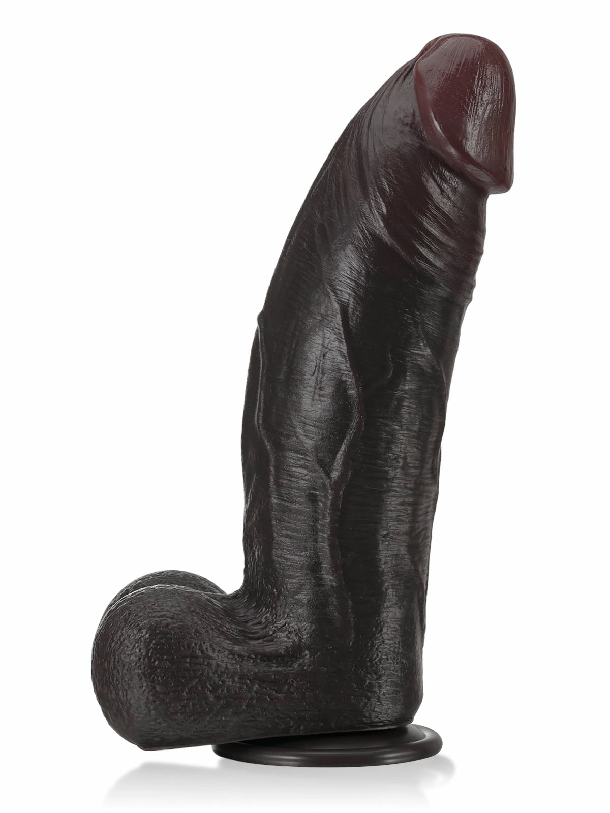Amir | Extra dicker schwarzer Dildo mit geschwungener Form | 27.5 cm