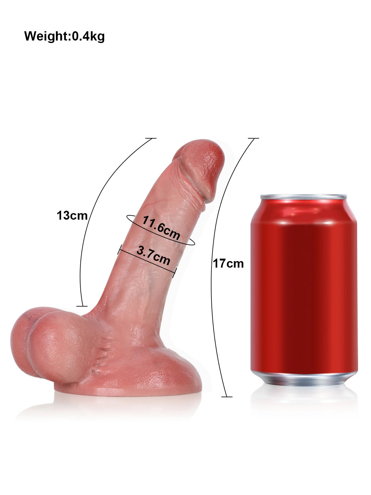Aron | Kompakter realistischer Dildo mit vollen Hoden | 17 cm