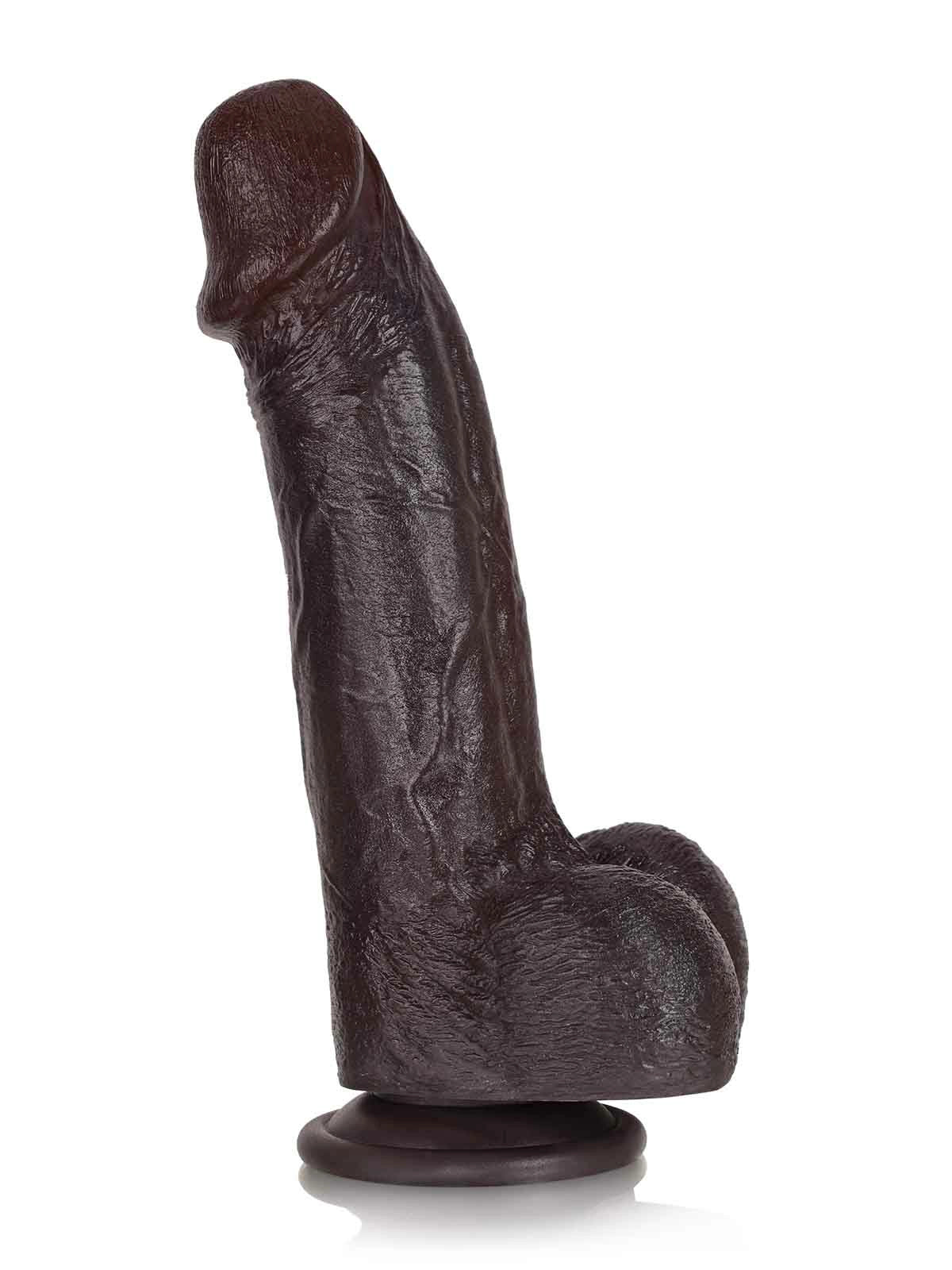 Elias | Schwarzer realistischer Dildo mit biegbarem Metallkern | 21 cm