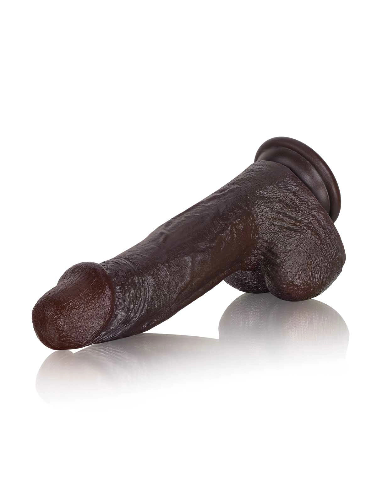 Elias | Schwarzer realistischer Dildo mit biegbarem Metallkern | 21 cm
