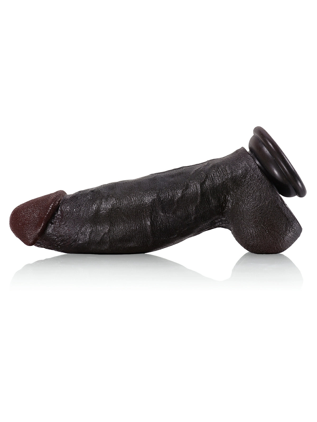 Fabio | Schwarzer realistischer Dildo mit dickem Schaft und erhabenen Adern | 21.8 cm