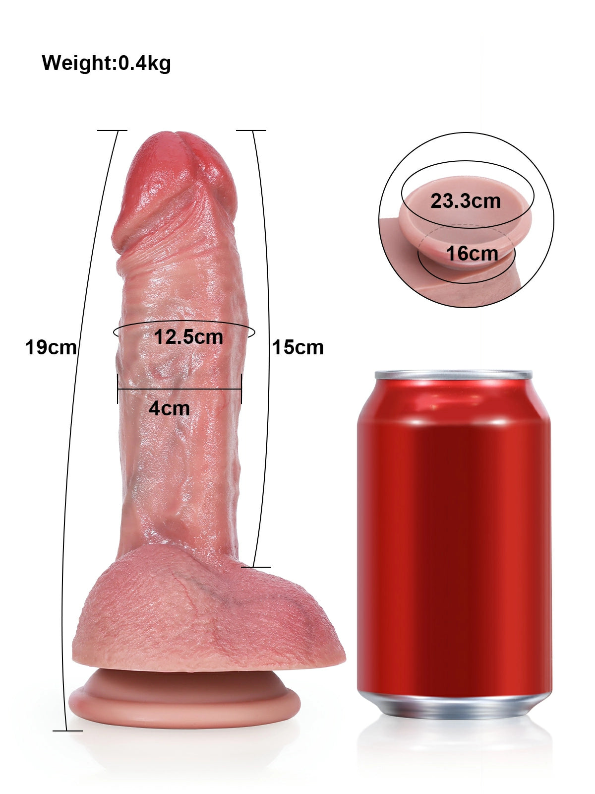 Joel | Realistischer Dildo für Einsteiger mit breiter Saugbasis | 19 cm