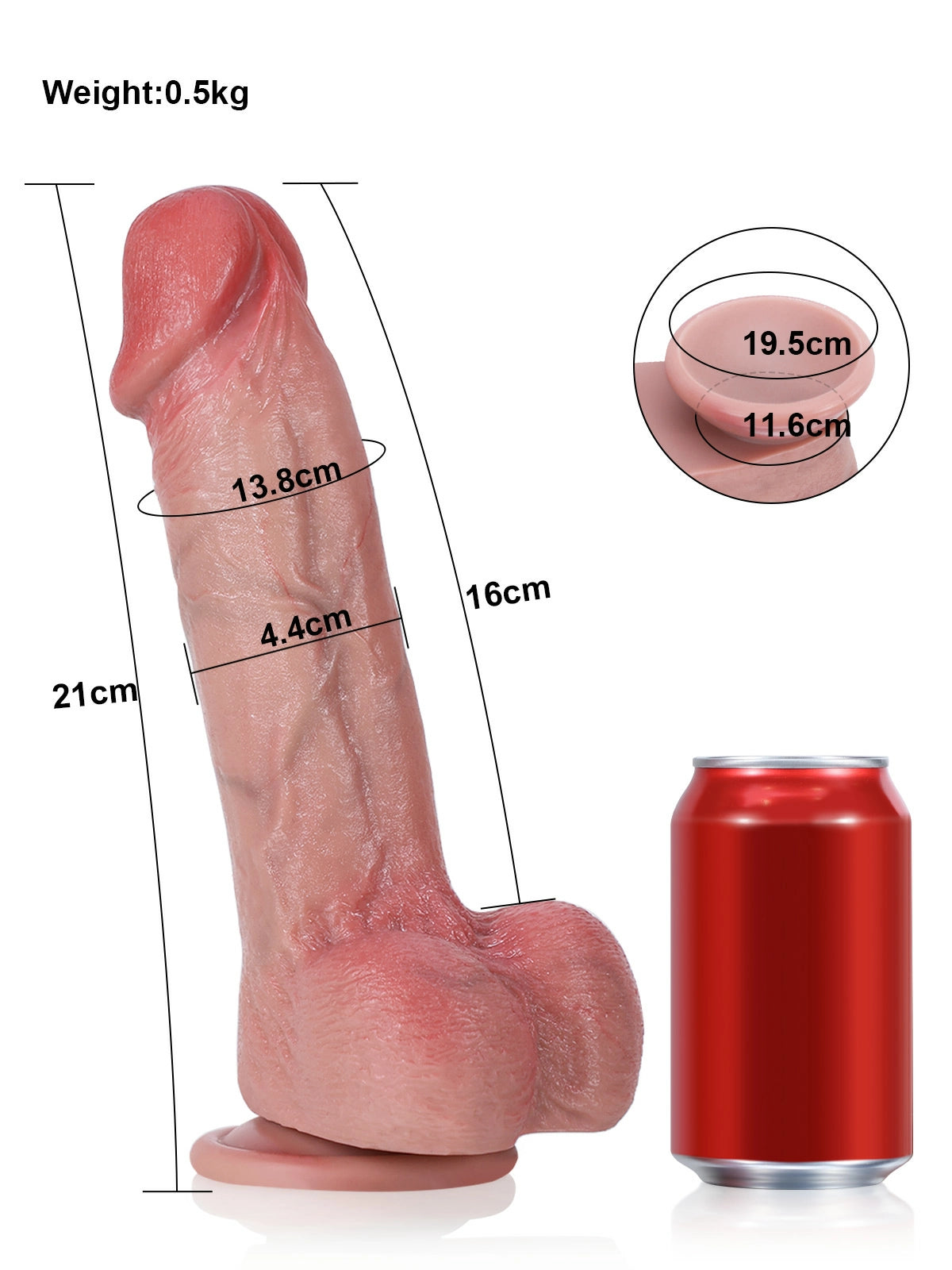 Jonas | Hautfarbener realistischer Dildo mit biegbarem Kern | 21 cm