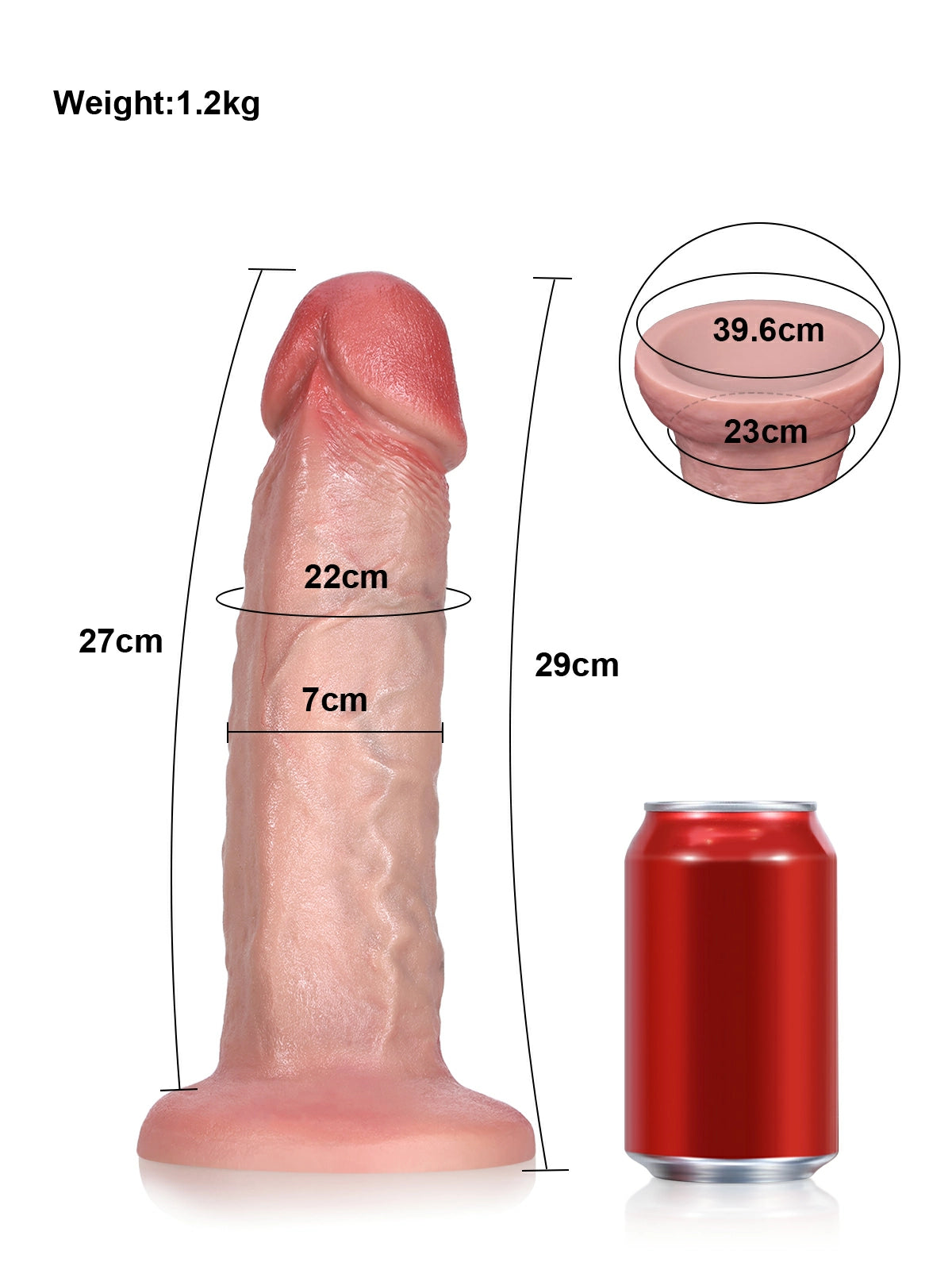 Karl | Dicker Anal-Dildo ohne Hoden mit grossem Saugnapf | 29 cm