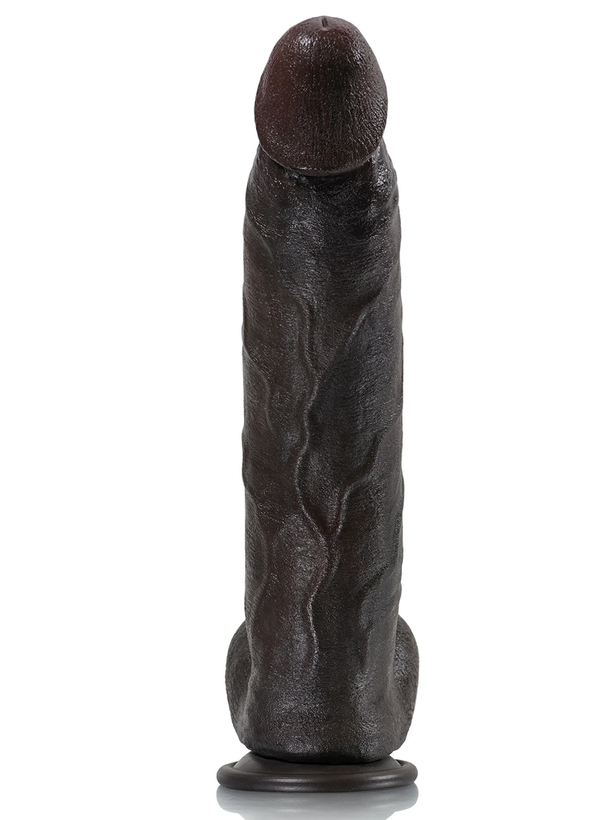 Kenji | Schwarzer XXL-Dildo mit durchgehendem Metallkern | 30.5 cm