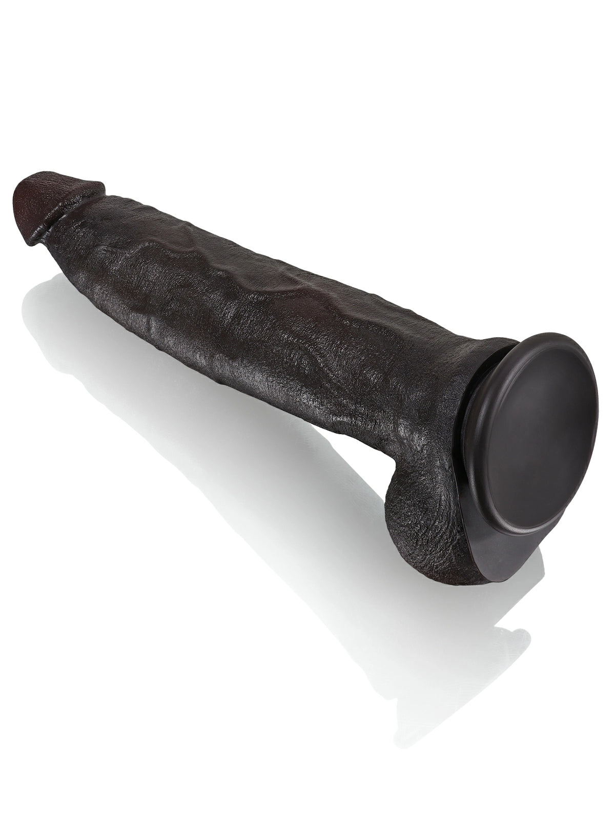 Kenji | Schwarzer XXL-Dildo mit durchgehendem Metallkern | 30.5 cm