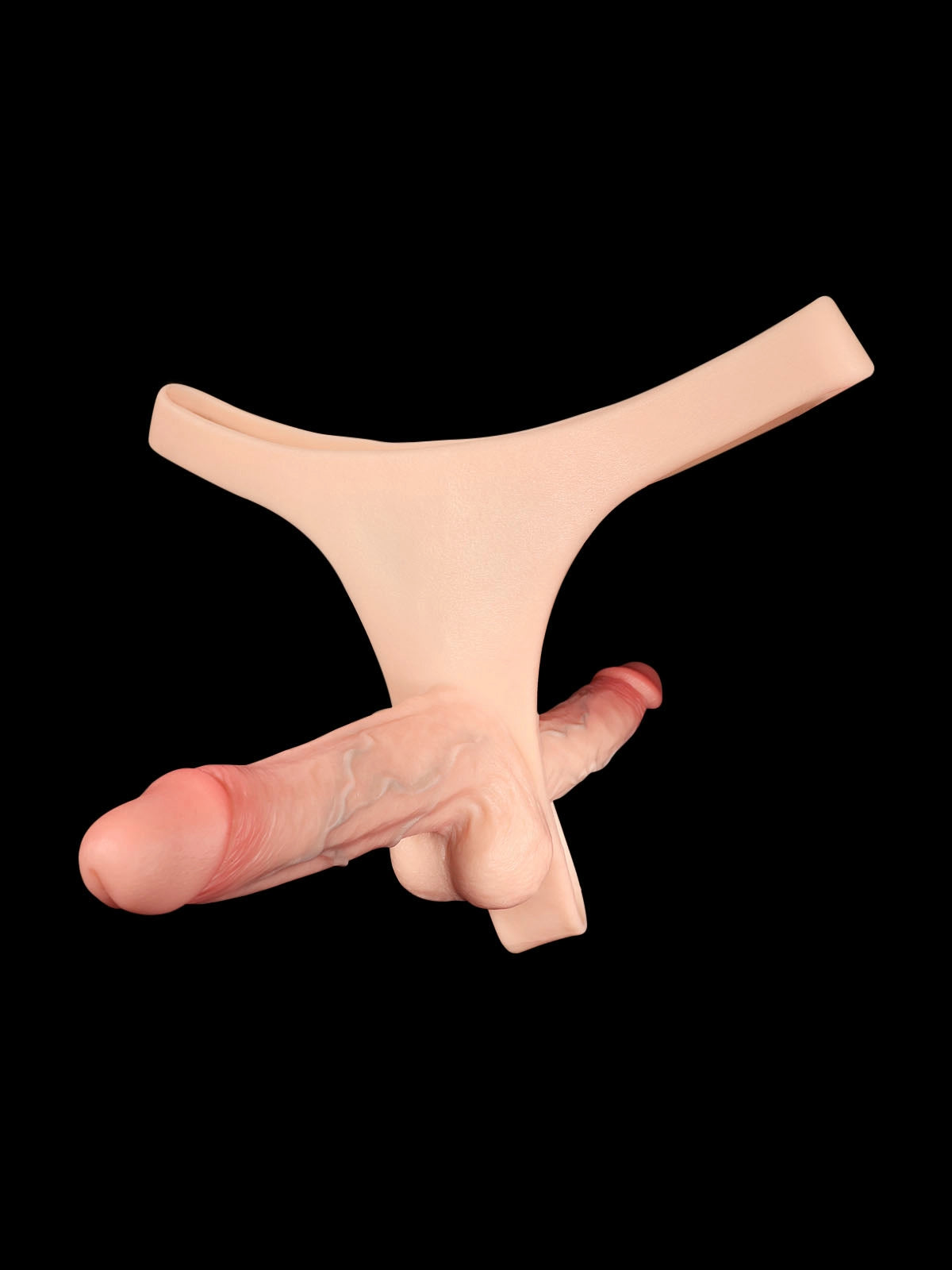 Kilian | Doppelter Umschnalldildo mit elastischem Gurt | 15.5 und 17.8 cm