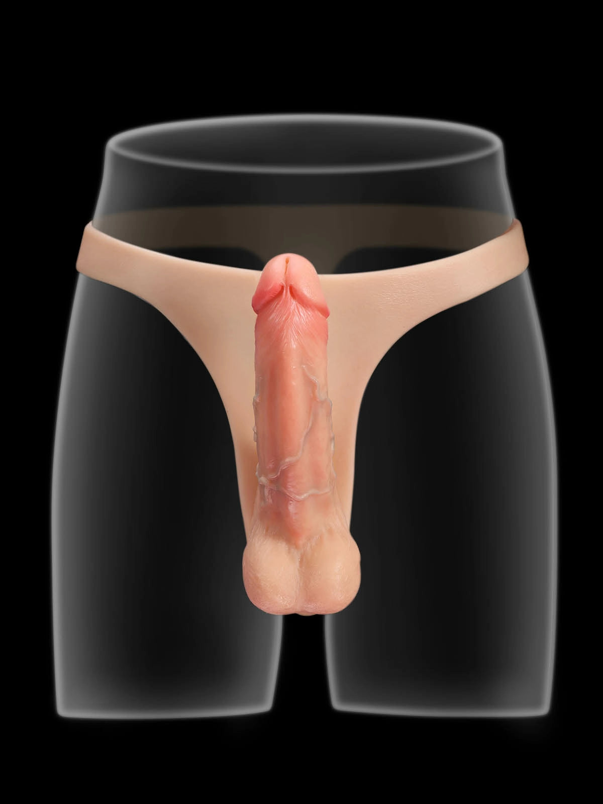Kilian | Doppelter Umschnalldildo mit elastischem Gurt | 15.5 und 17.8 cm