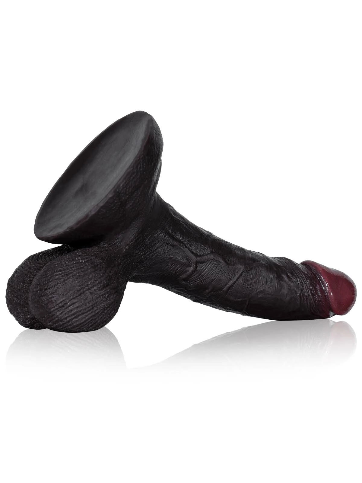 Lian | Schwarzer realistischer Dildo mit ausgeprägter Aderstruktur | 22 cm