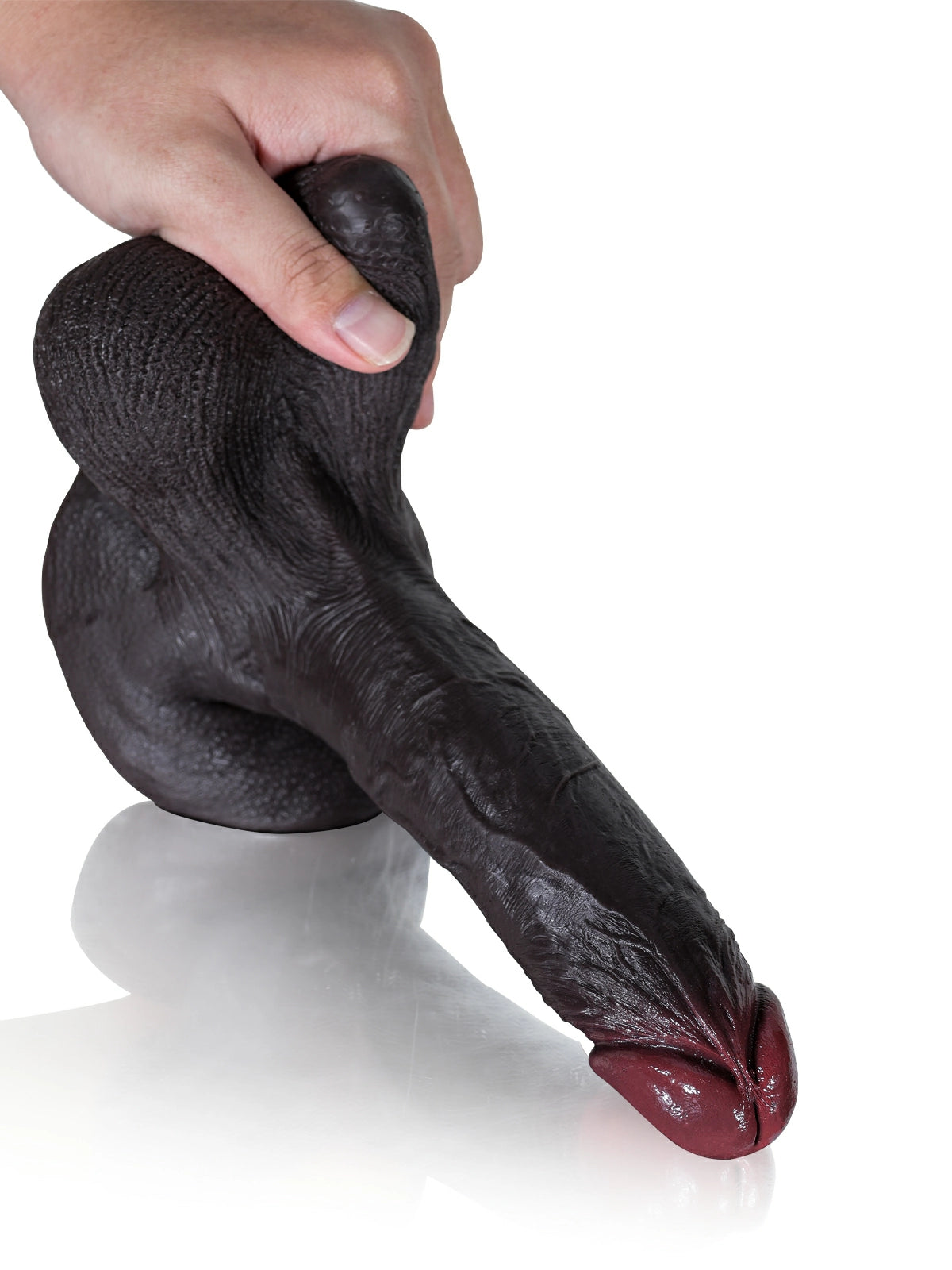 Lian | Schwarzer realistischer Dildo mit ausgeprägter Aderstruktur | 22 cm