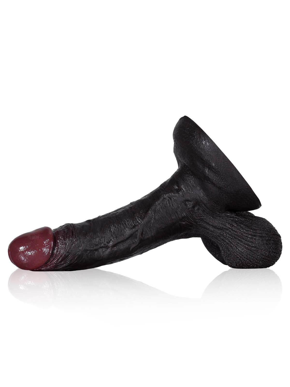 Lian | Schwarzer realistischer Dildo mit ausgeprägter Aderstruktur | 22 cm