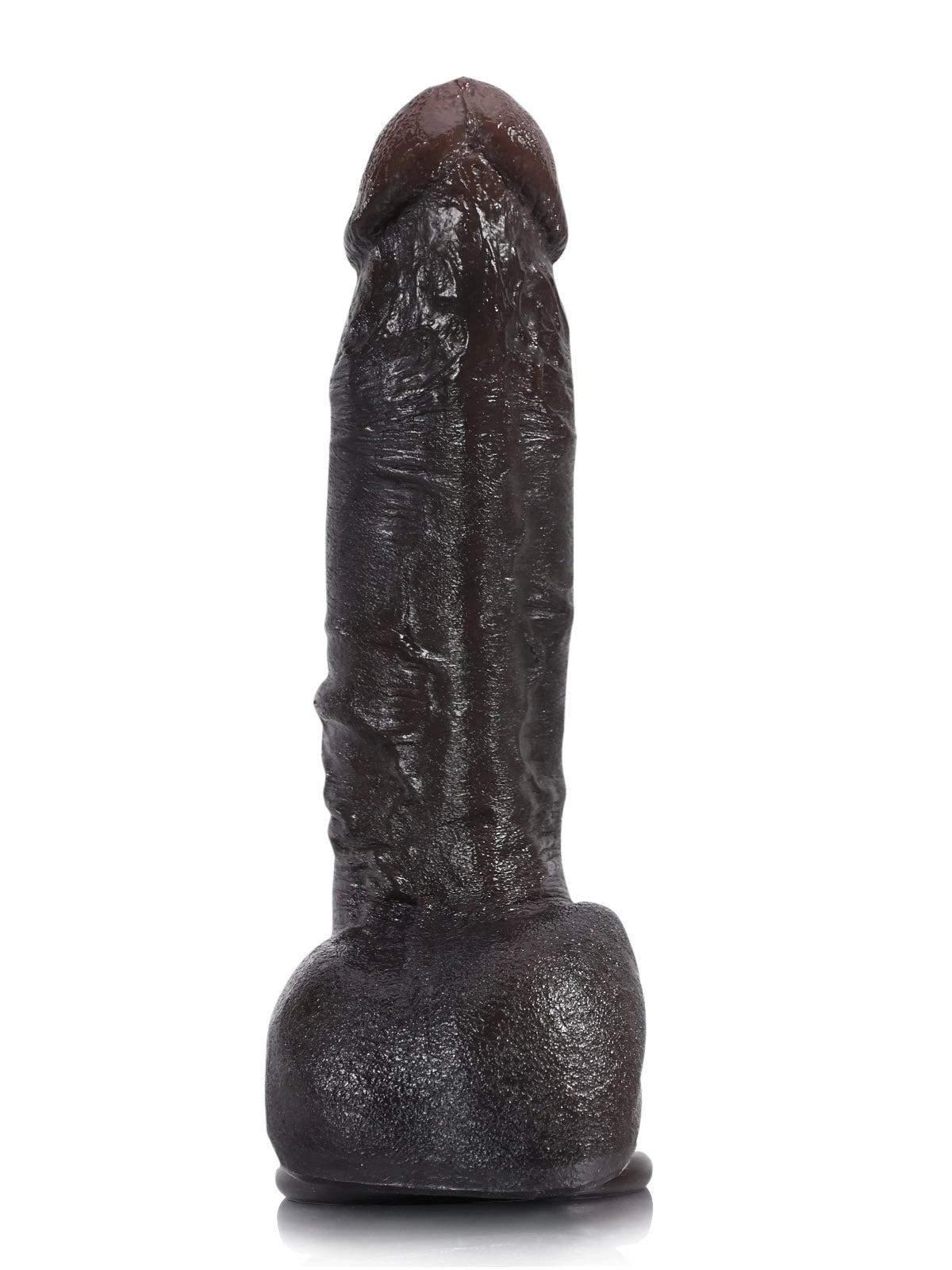 Loris | Schwarzer realistischer Dildo aus Platin-Silikon | 19 cm