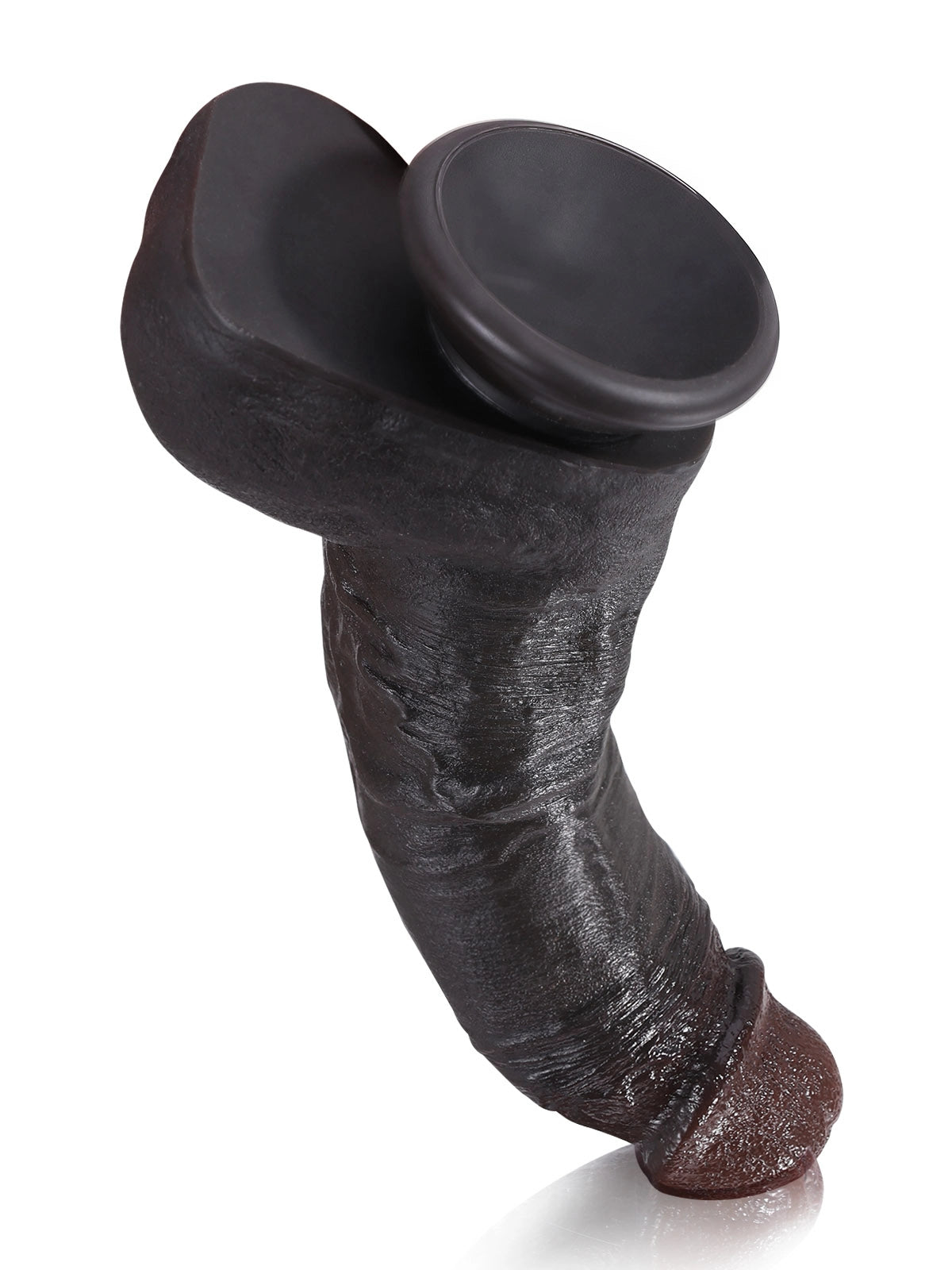 Loris | Schwarzer realistischer Dildo aus Platin-Silikon | 19 cm