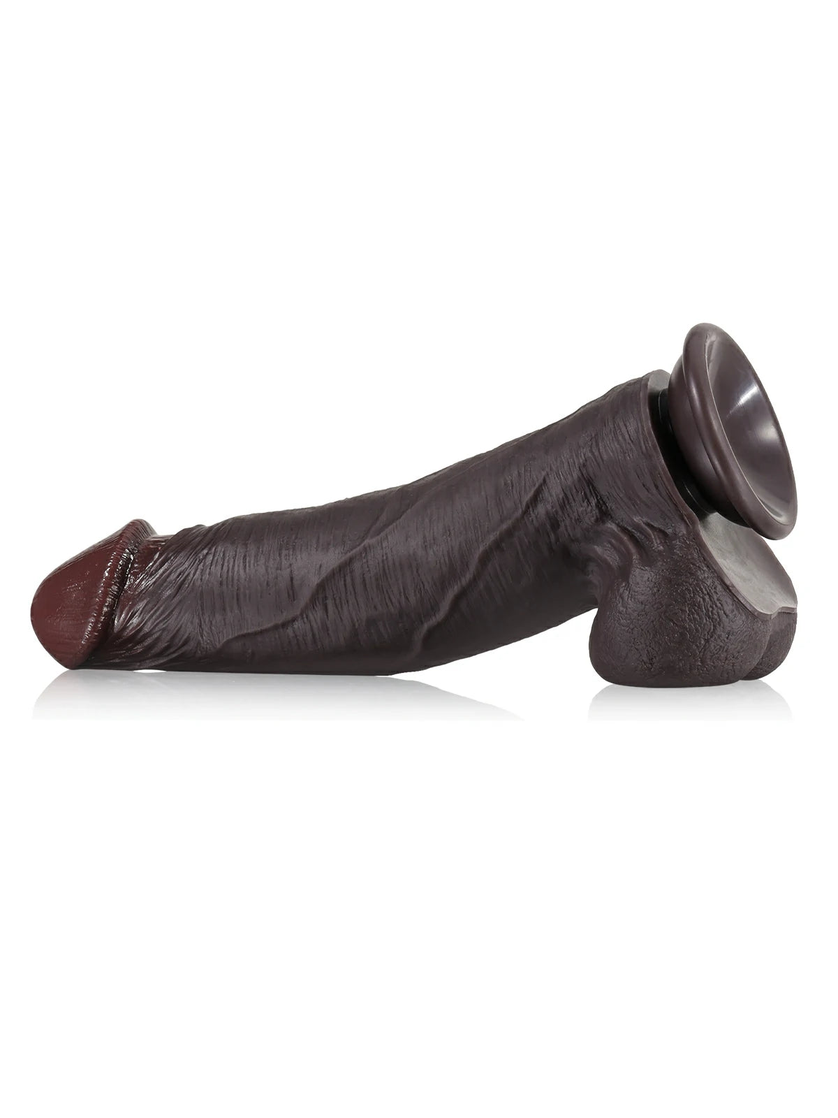 Malik | Schwarzer realistischer Dildo mit weit verschiebbarer Gleithaut | 23.3 cm