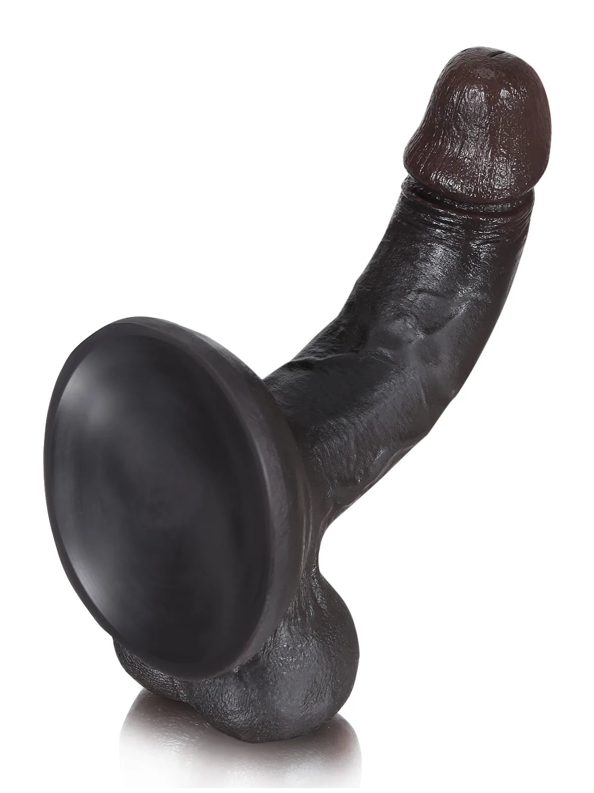 Matthias | Schwarzer realistischer Dildo mit vollen Hoden | 21 cm
