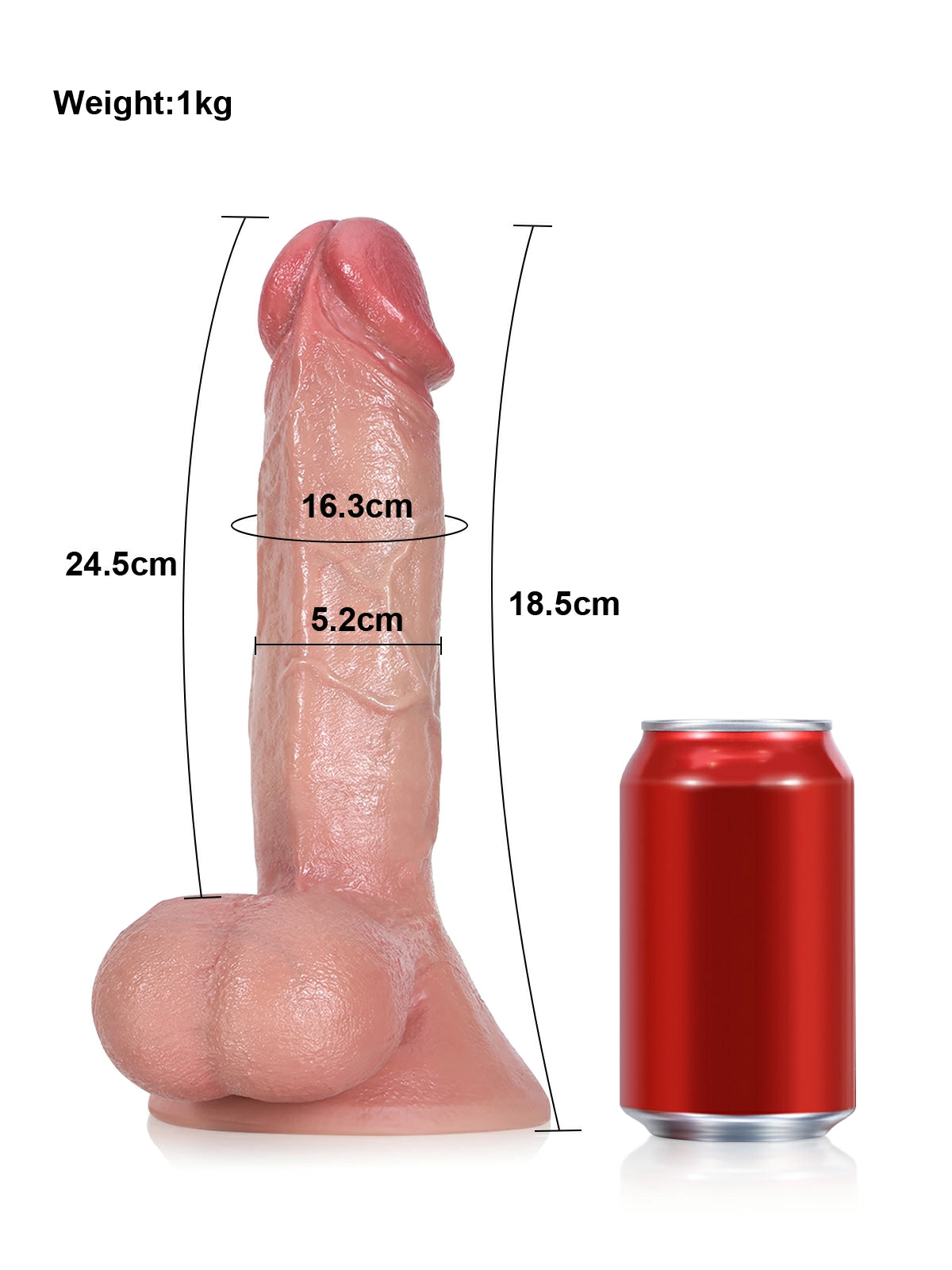 Milan | Realistischer Dildo mit Biegekern und vollen Hoden | 24.5 cm