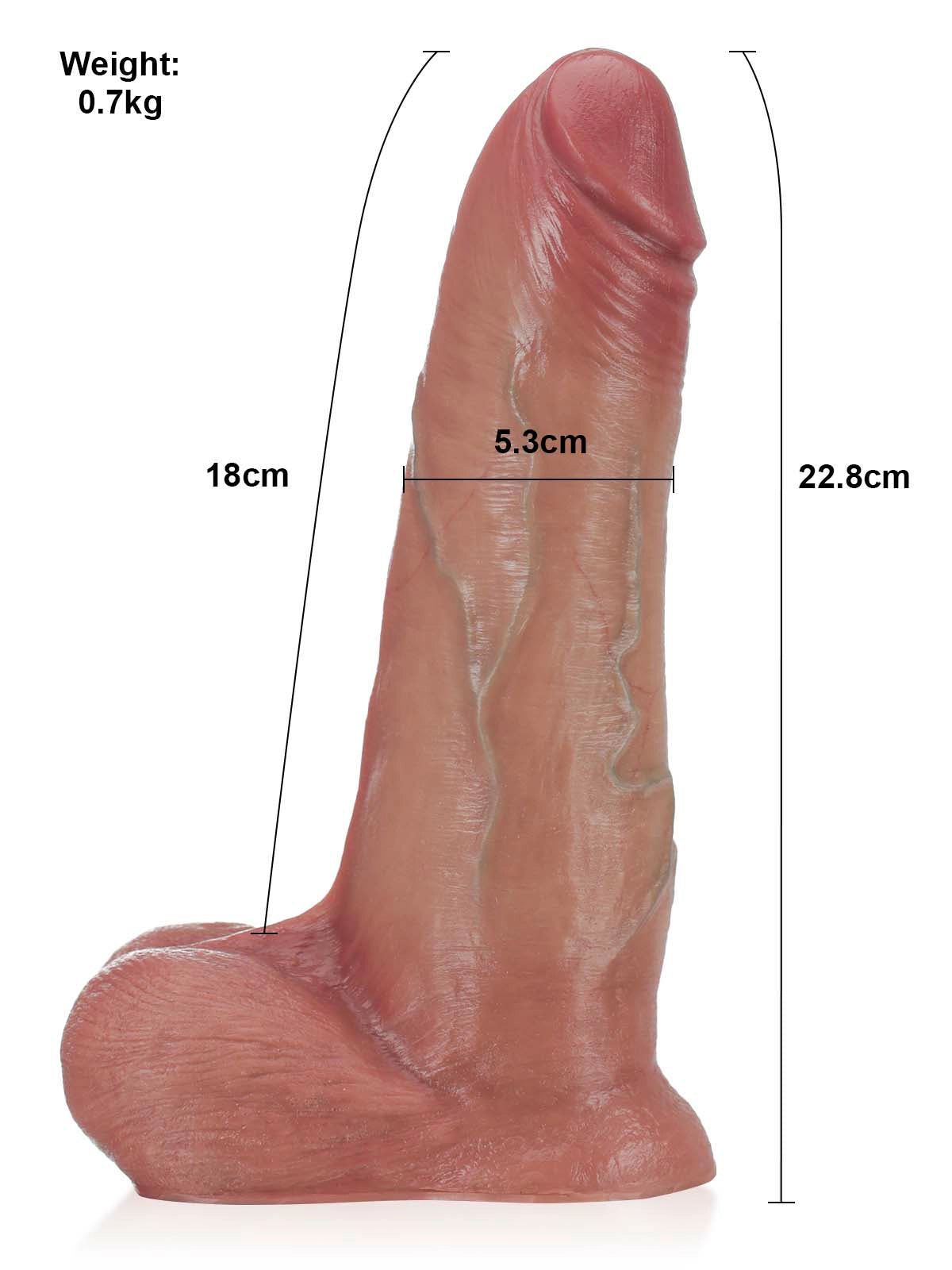 Moritz | Brauner realistischer Dildo mit Gleithaut Vac-U-Lock-kompatibel | 22.8 cm