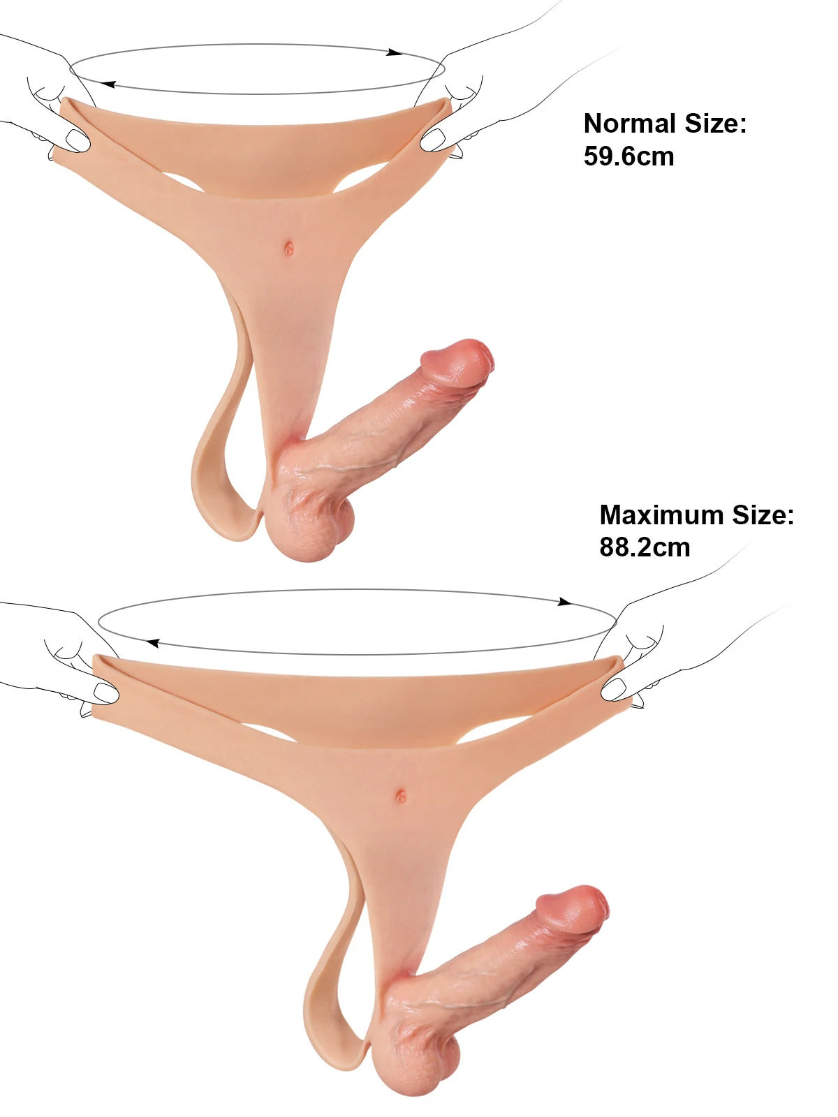 Nando | Leichter Umschnalldildo mit schmalem Silikonriemen | 16 cm