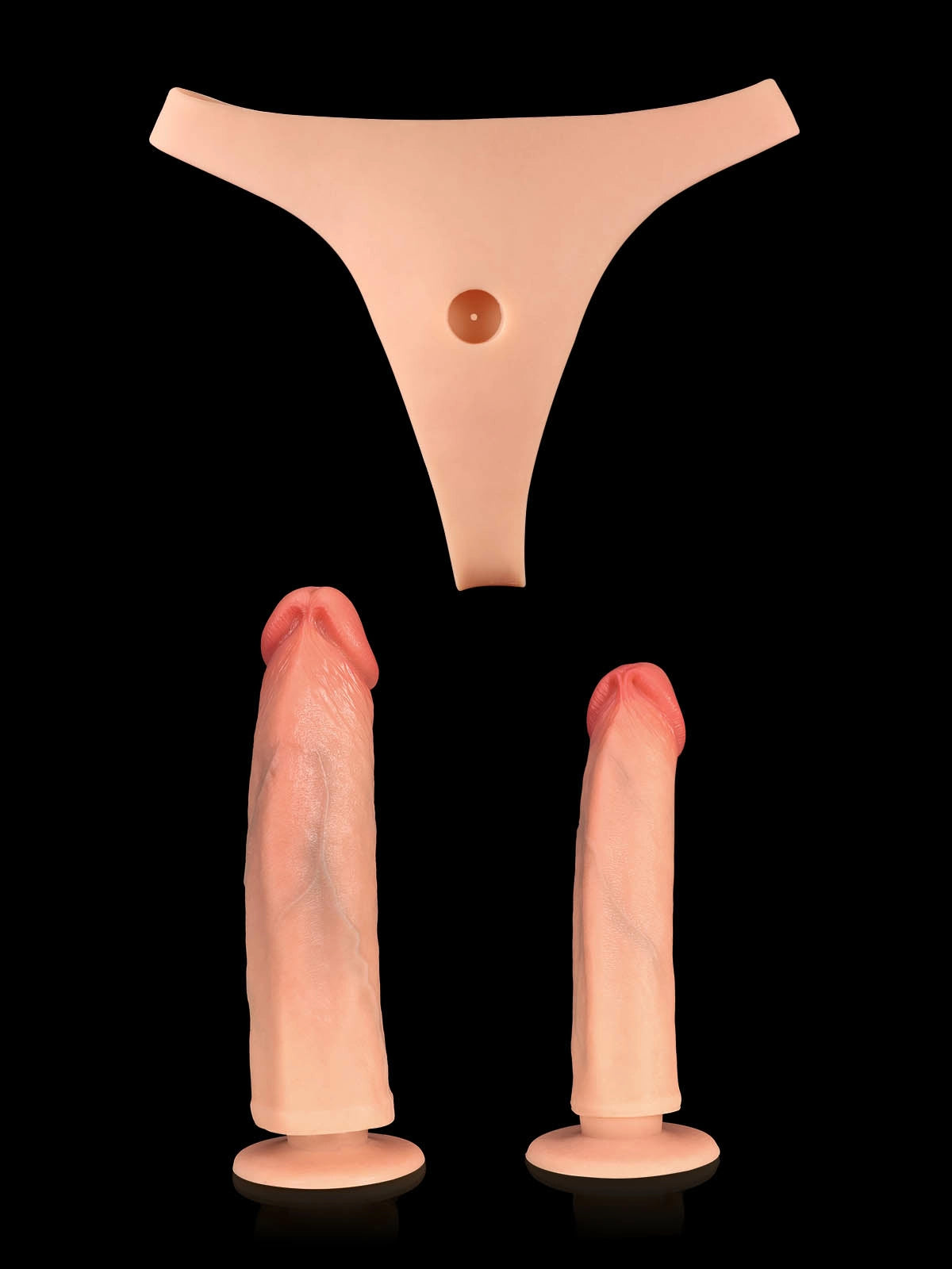 Nilo | Umschnalldildo-Set mit zwei wechselbaren Dildos | 19.8 und 21.6 cm