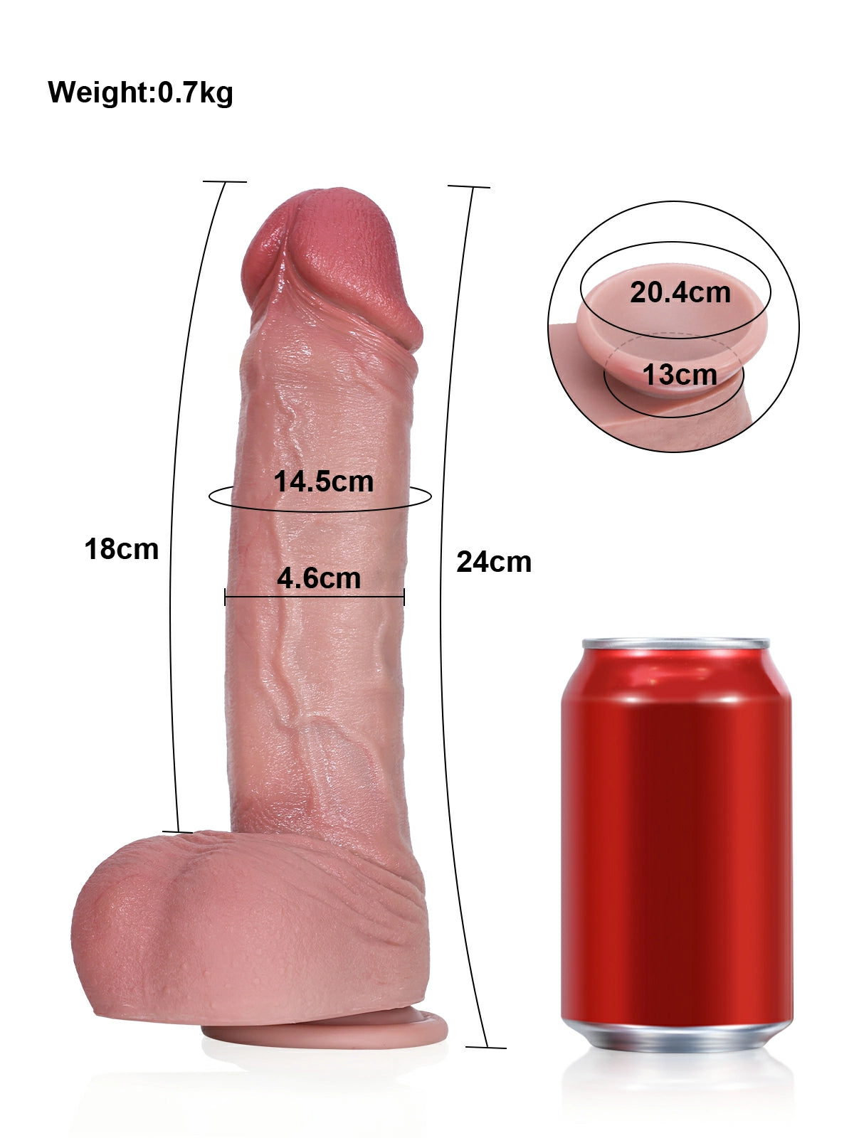 Nils | Realistischer Dildo mit Hautfalten und beweglichen Hoden | 24 cm