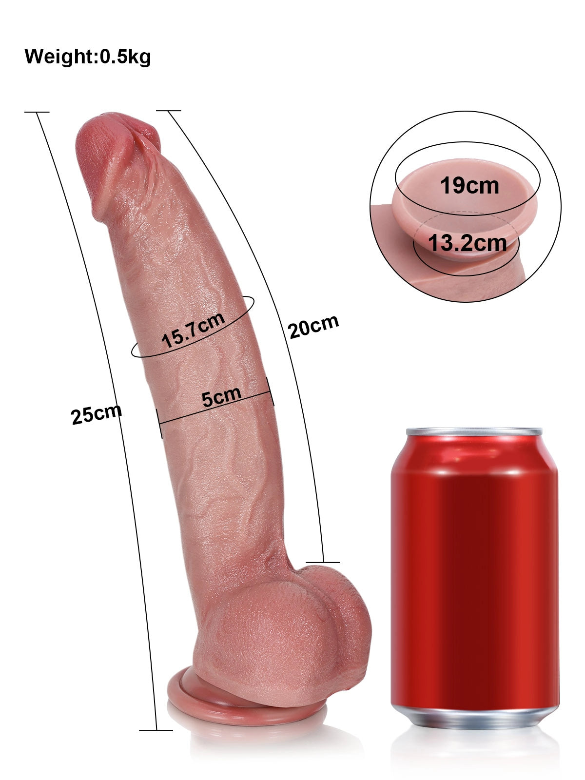 Noah | Gebogener Dildo mit formbarem Biegekern | 25 cm