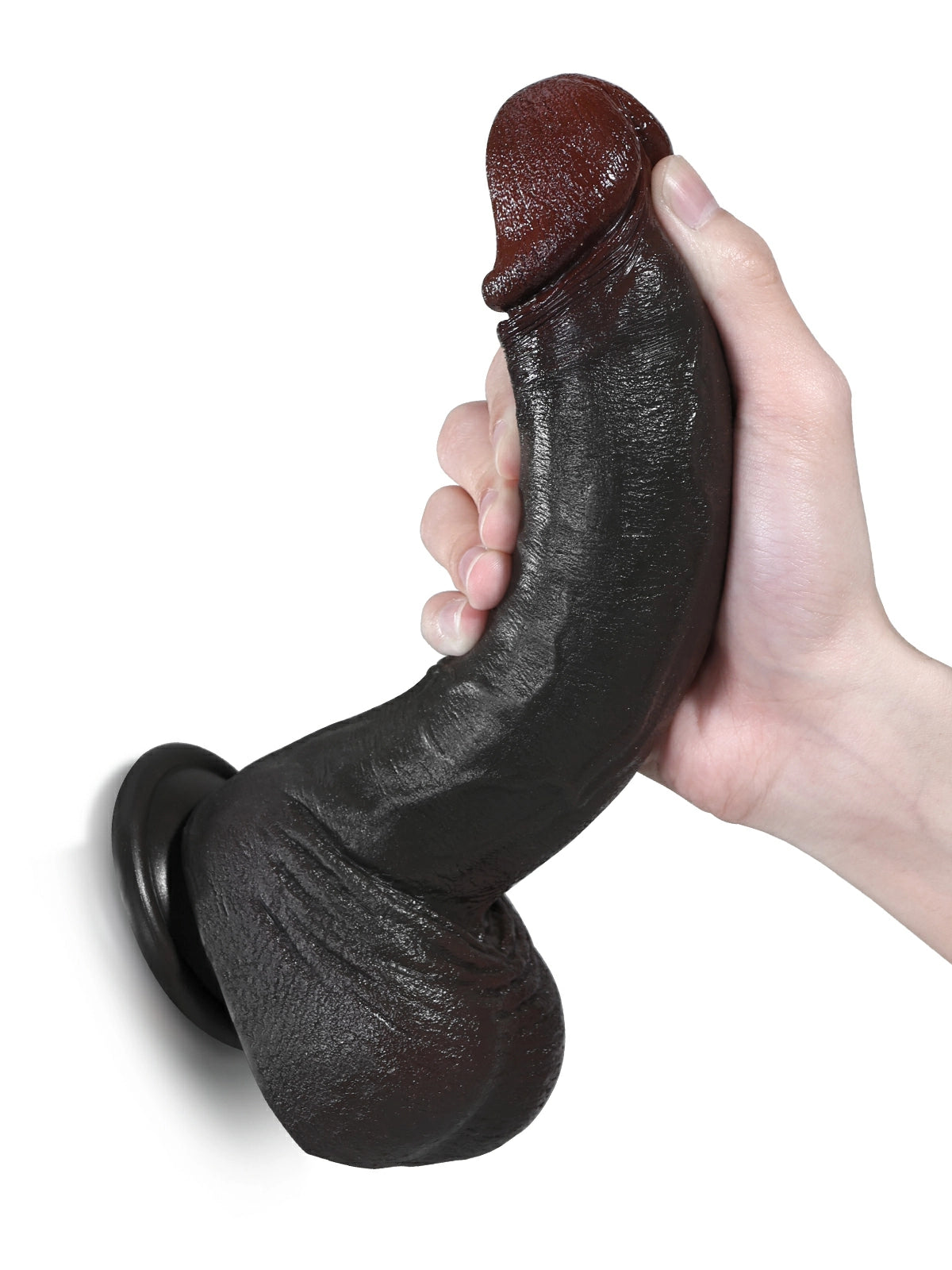 Noel | Schwarzer realistischer Dildo mit geradem Schaft | 24 cm